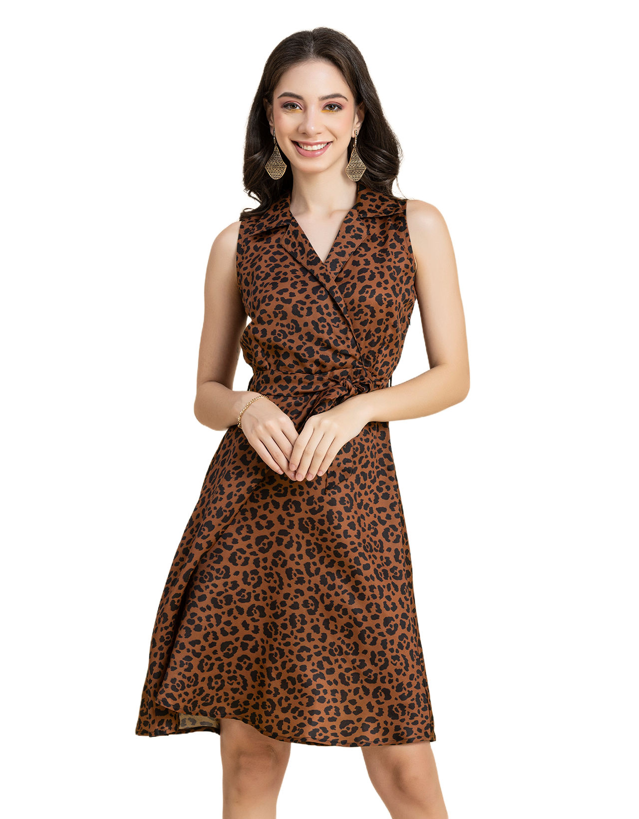 V Neck Midi Dress