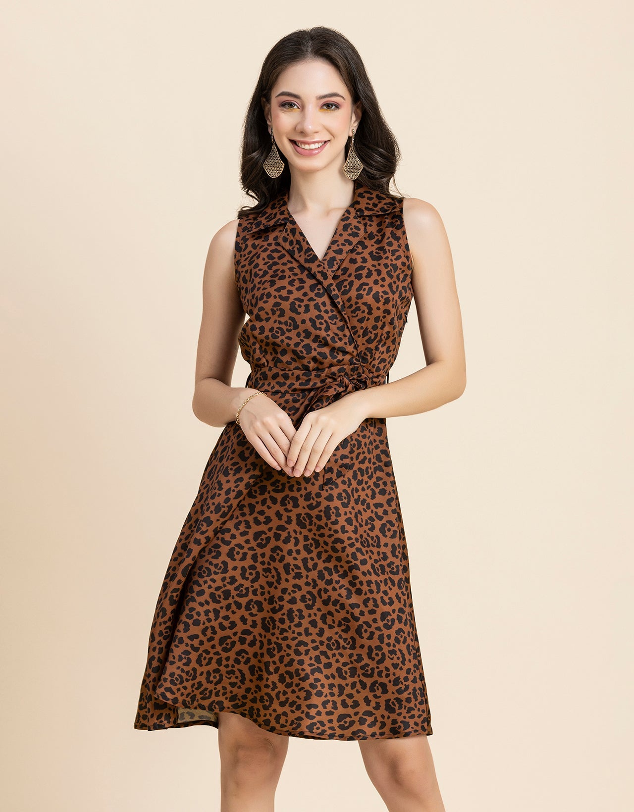 V Neck Midi Dress