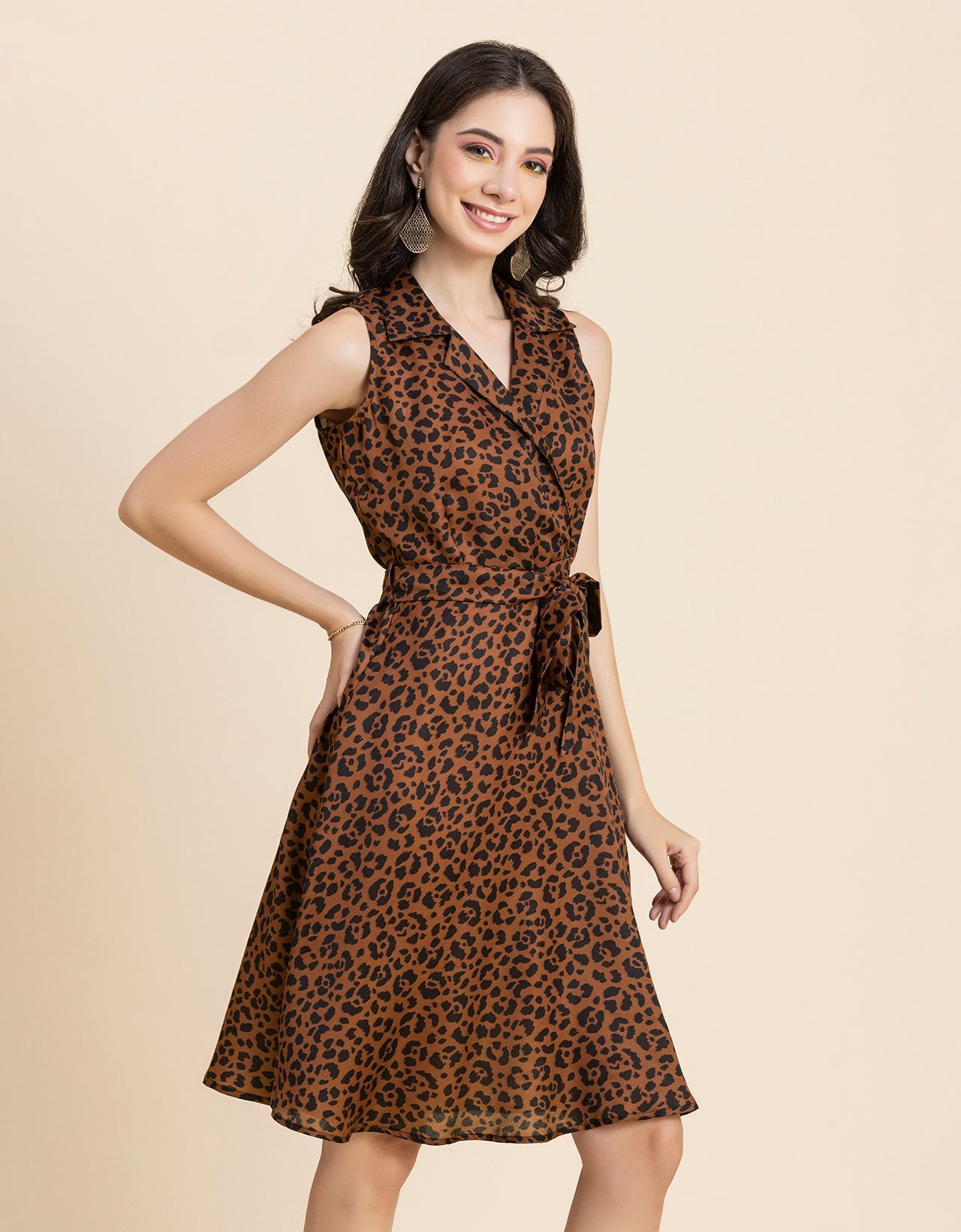 V Neck Midi Dress