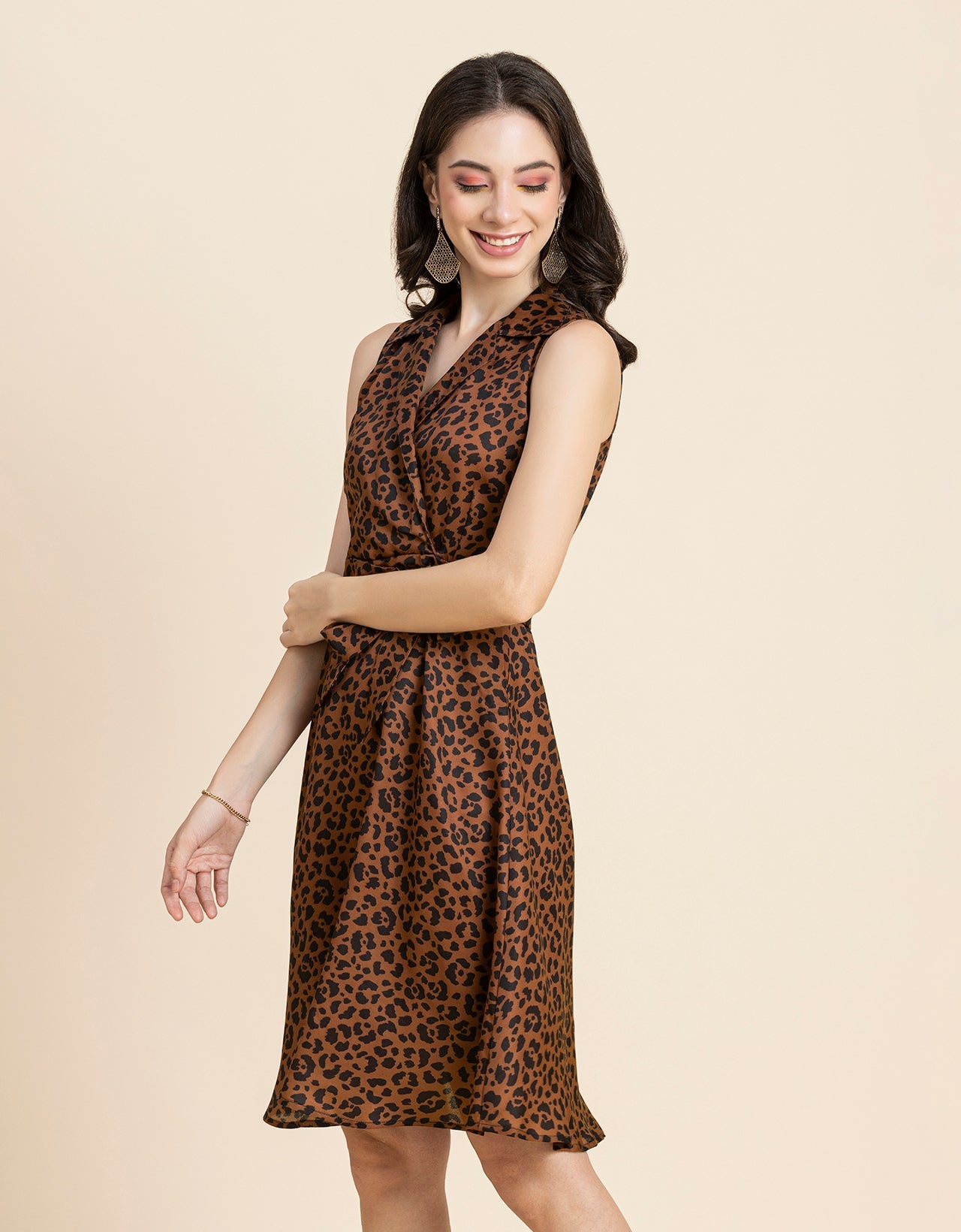 V Neck Midi Dress