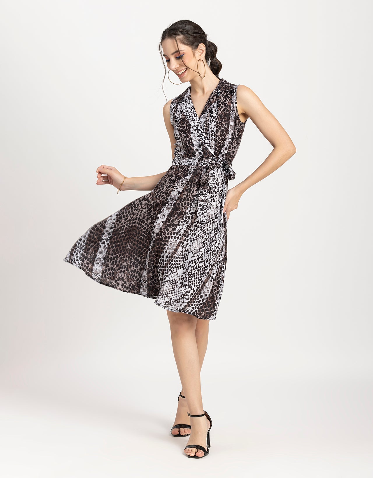 V Neck Midi Dress