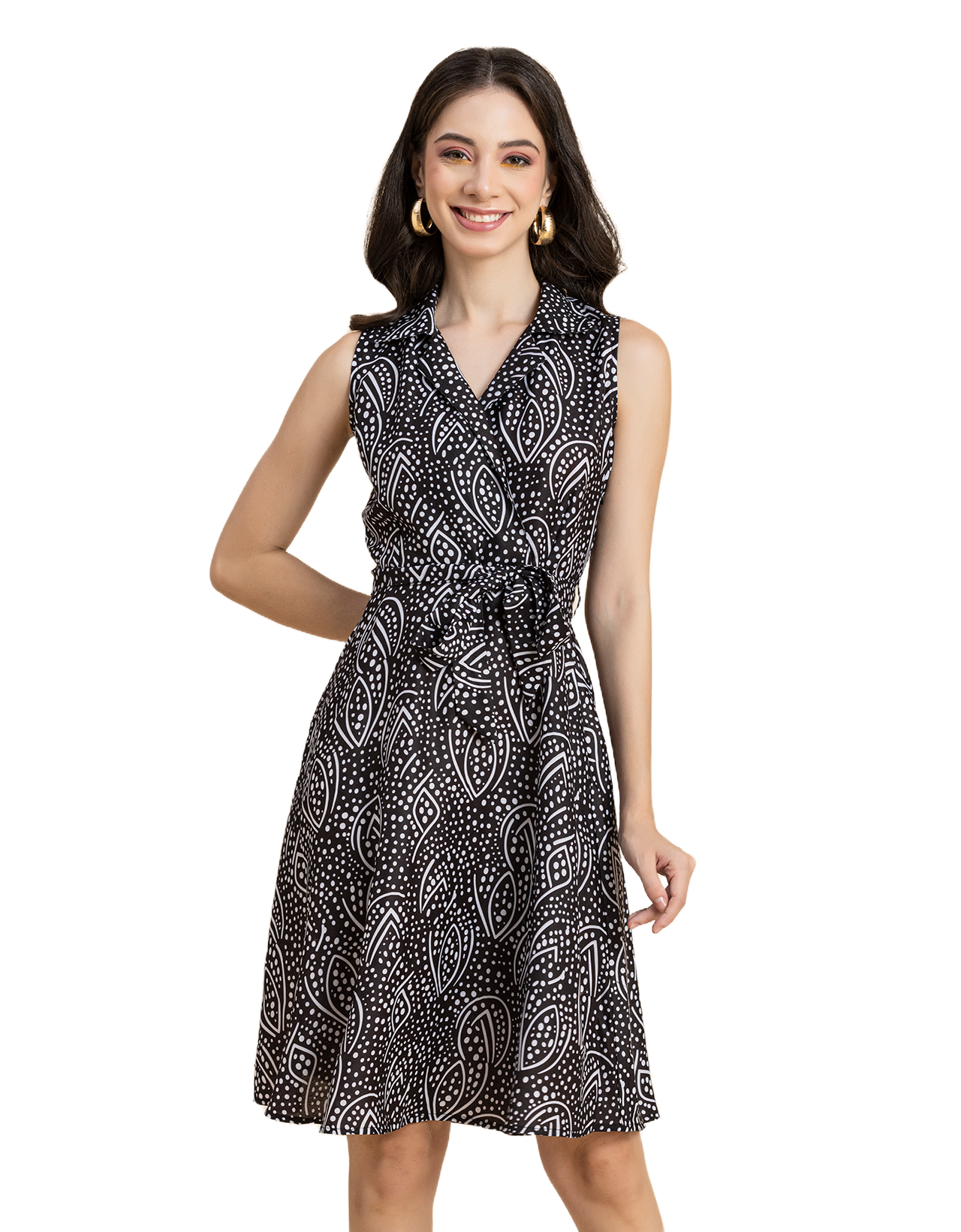 V Neck Midi Dress