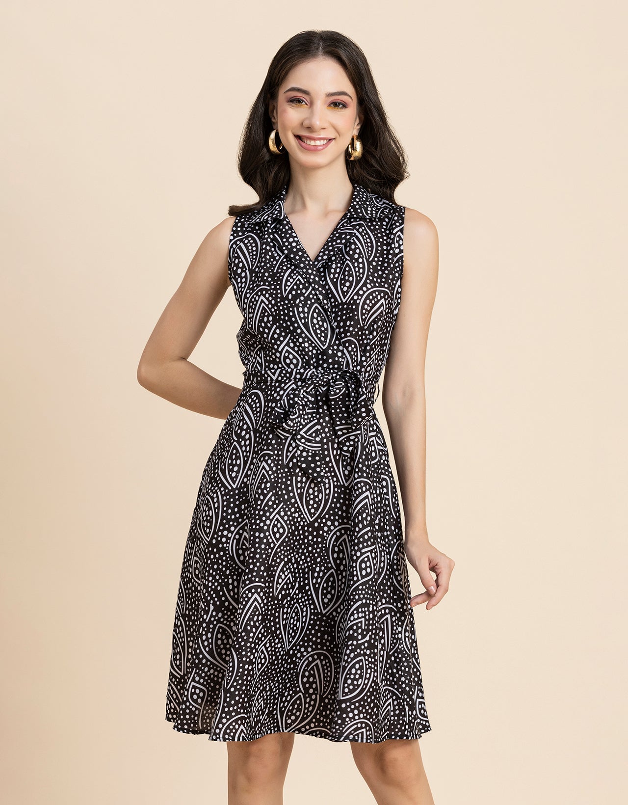 V Neck Midi Dress