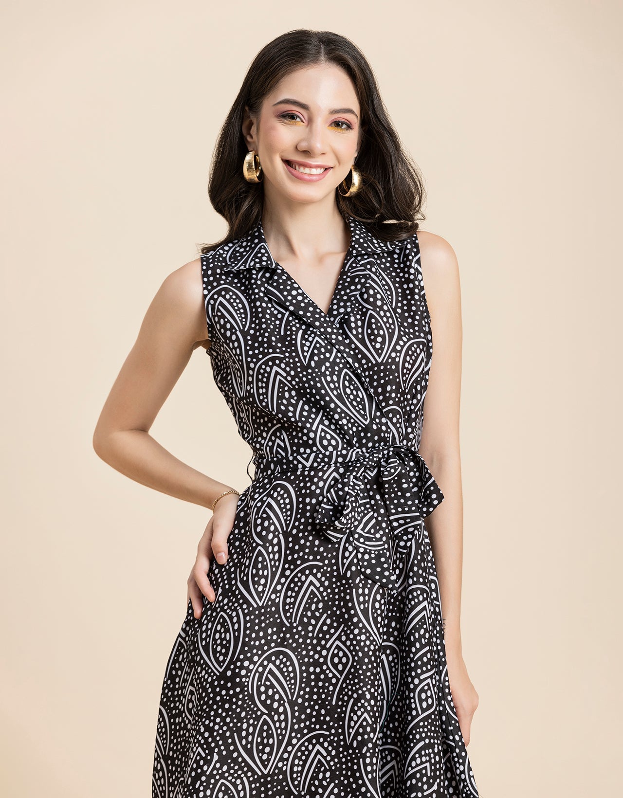V Neck Midi Dress
