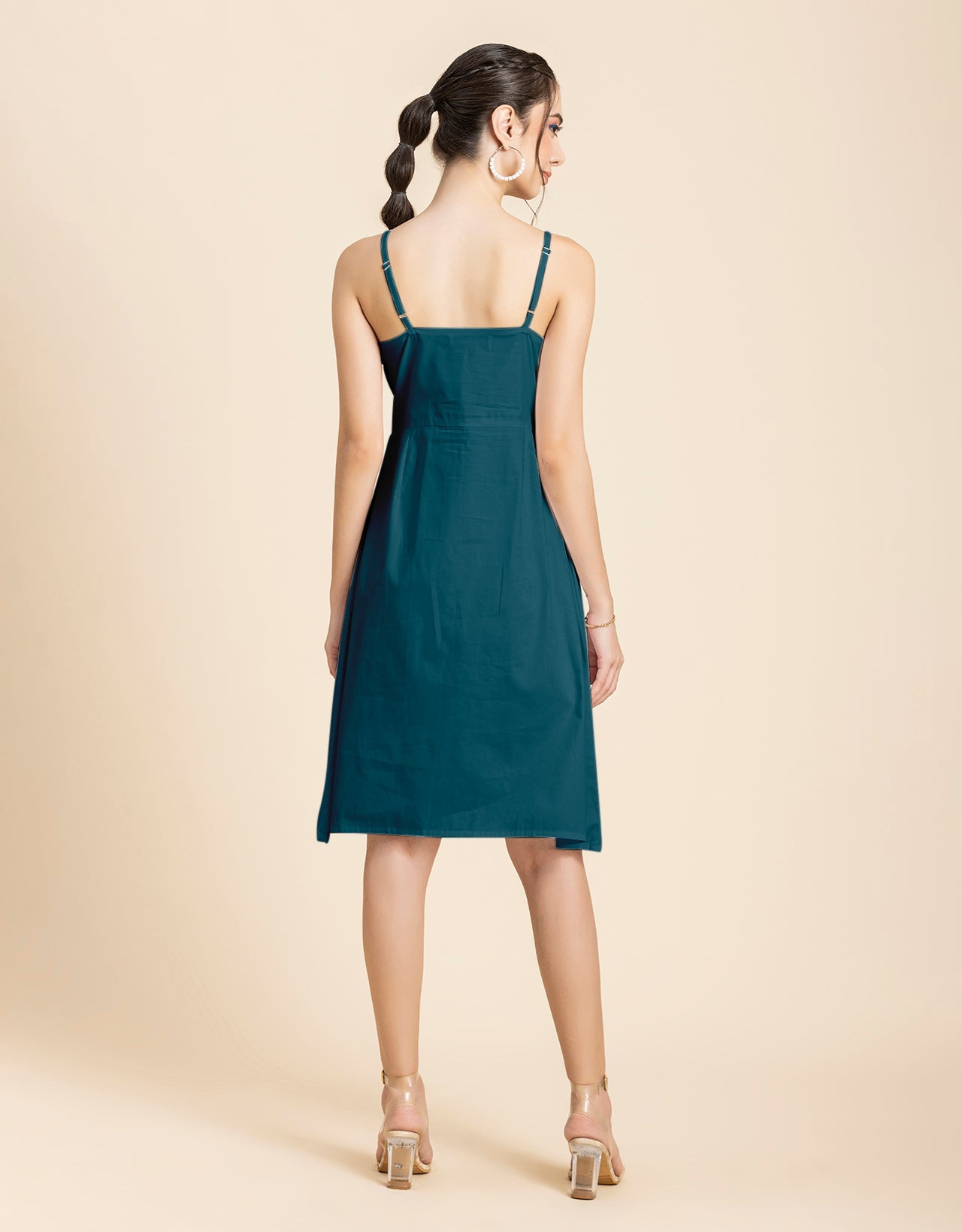 Printed Strap Shoulders Dress