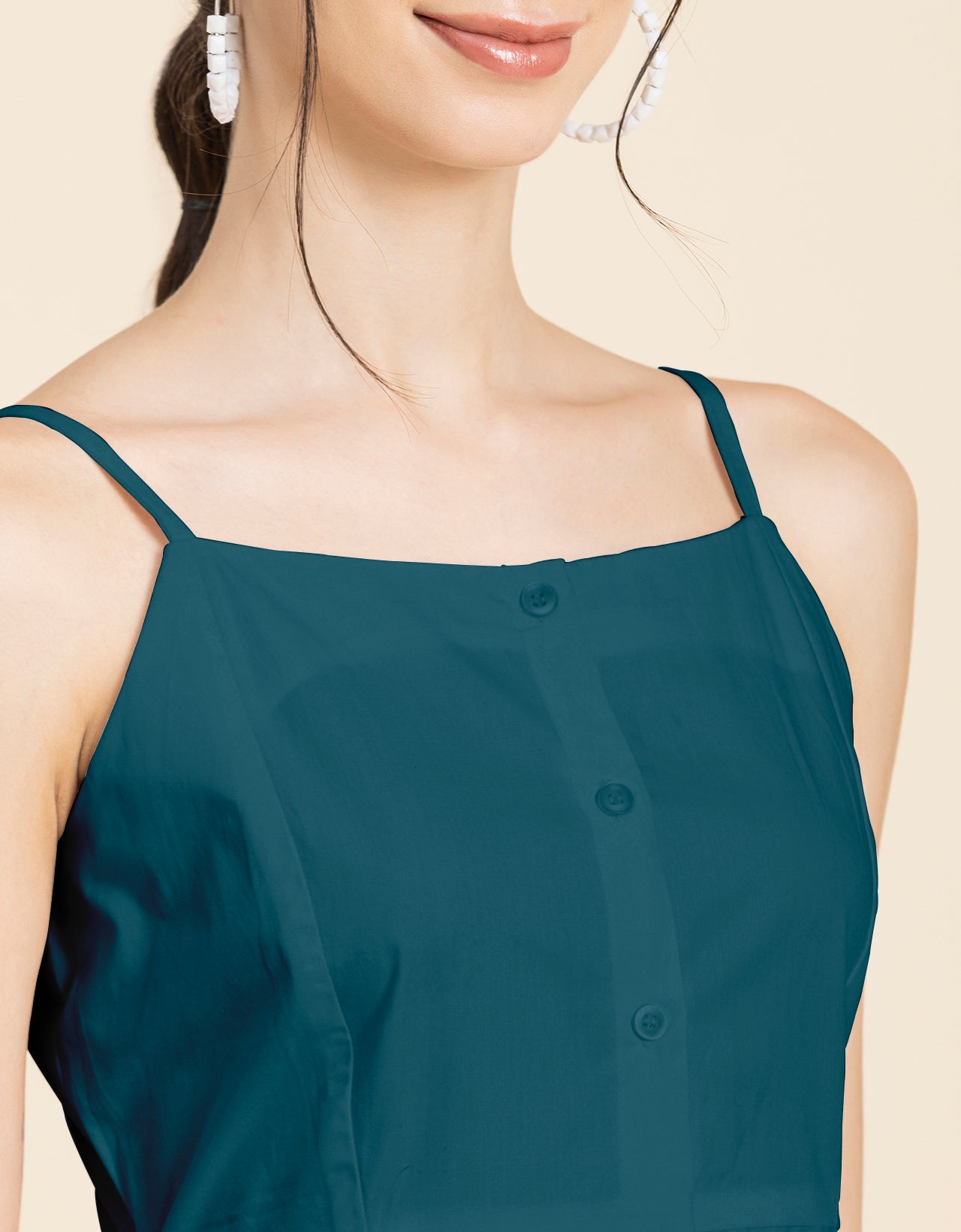 Printed Strap Shoulders Dress