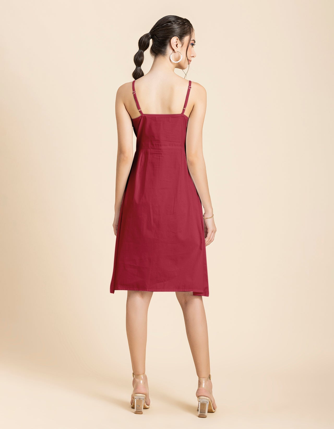 Printed Strap Shoulders Dress