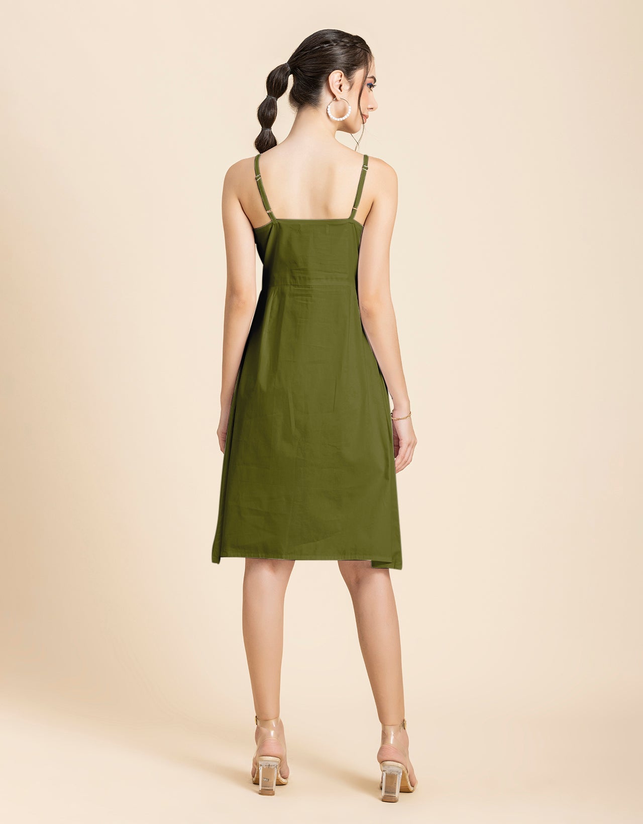 Printed Strap Shoulders Dress