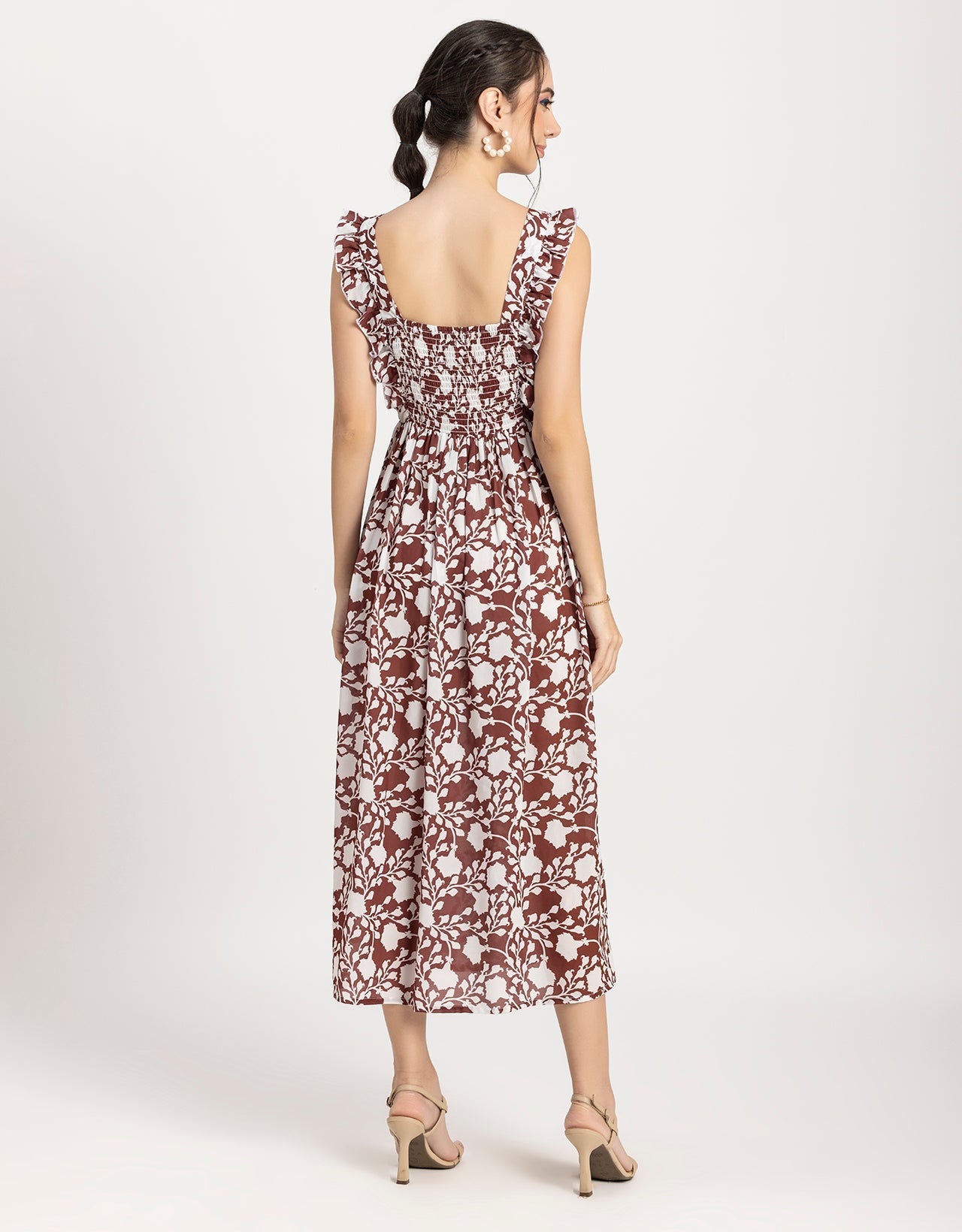 Printed A-Line Long Dress