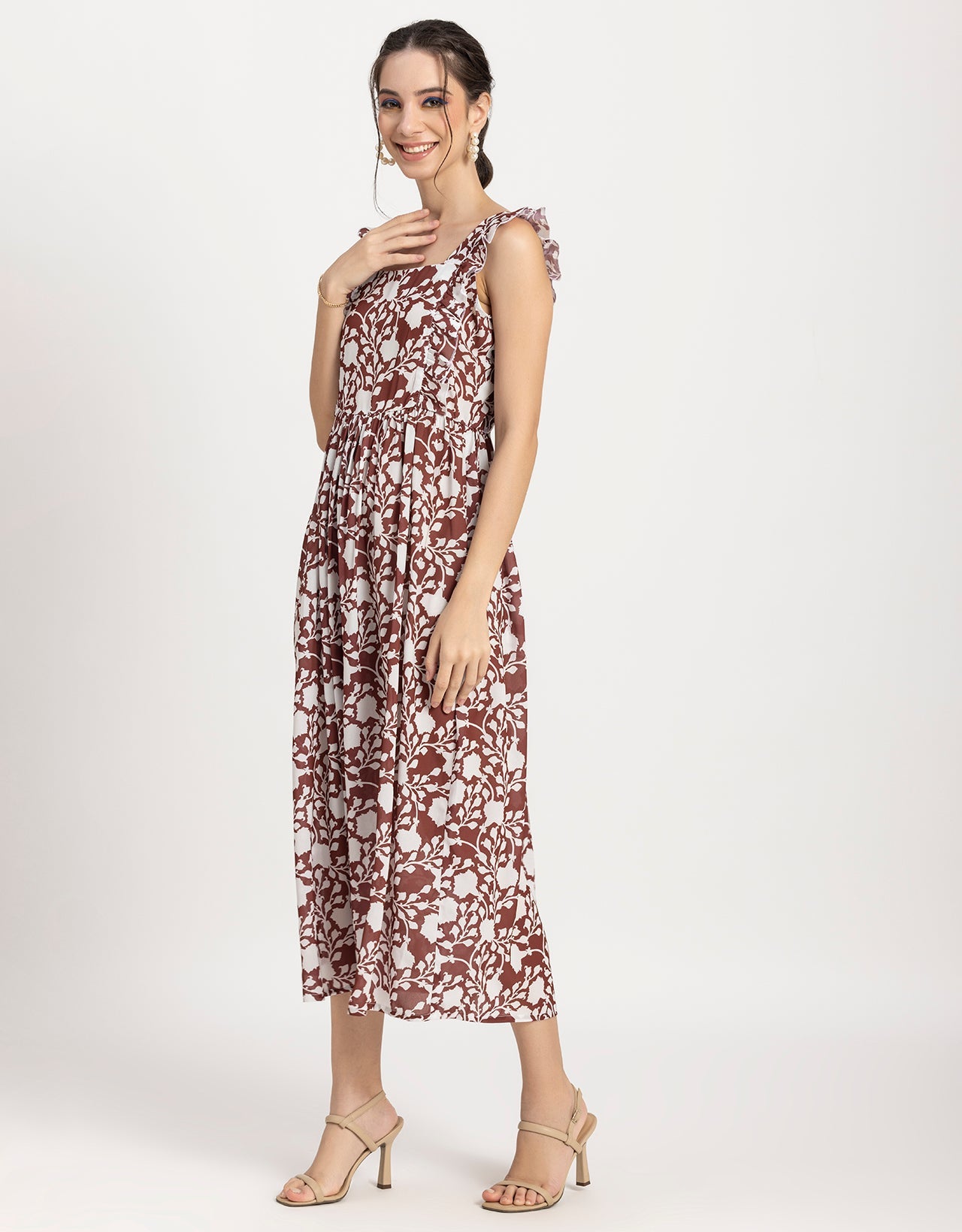 Printed A-Line Long Dress