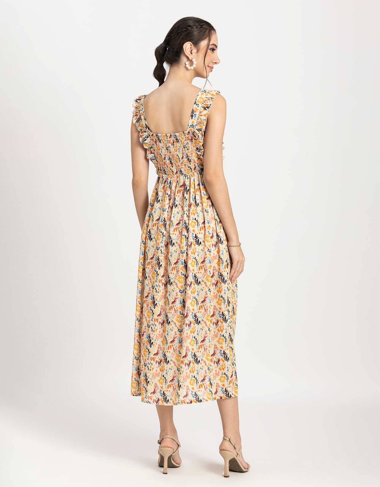 Printed A-Line Long Dress
