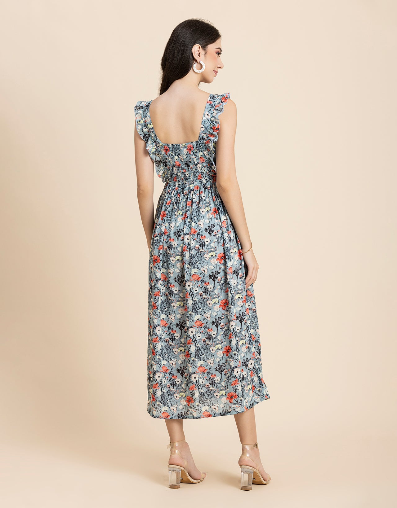 Printed A-Line Long Dress