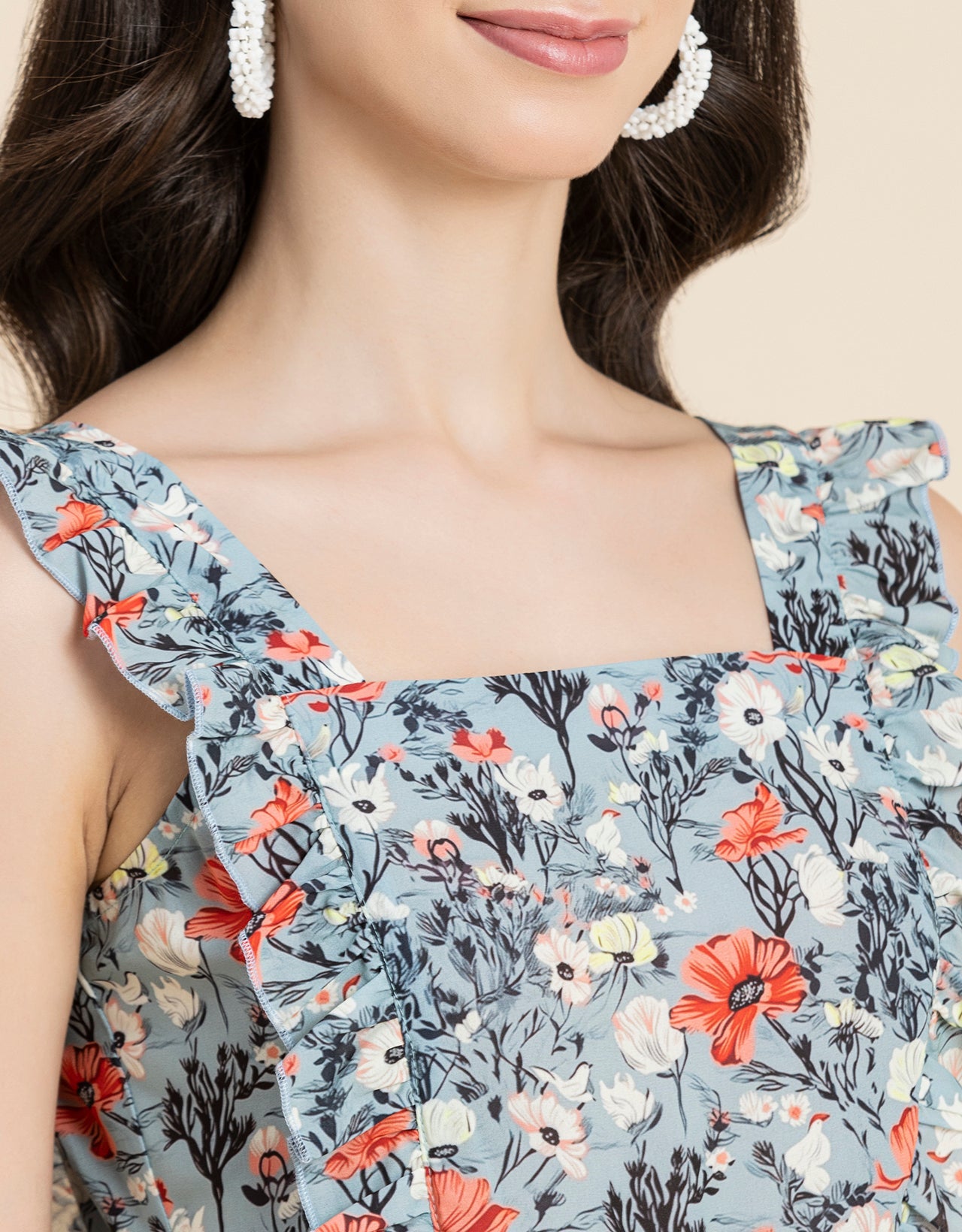 Printed A-Line Long Dress