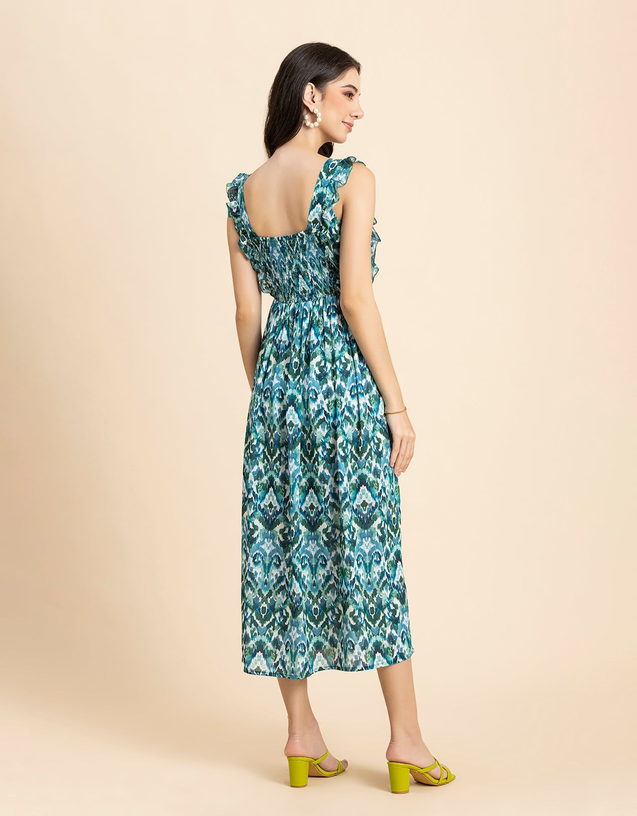 Printed A-Line Long Dress