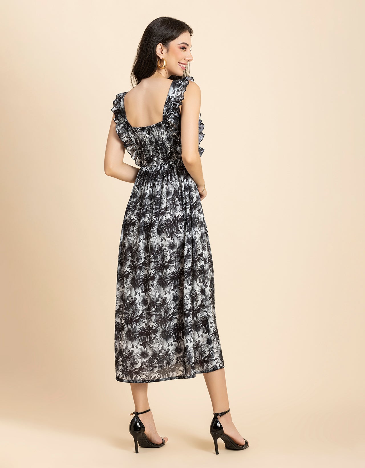 Printed A-Line Long Dress