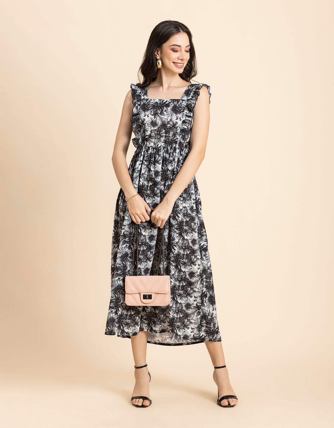 Printed A-Line Long Dress