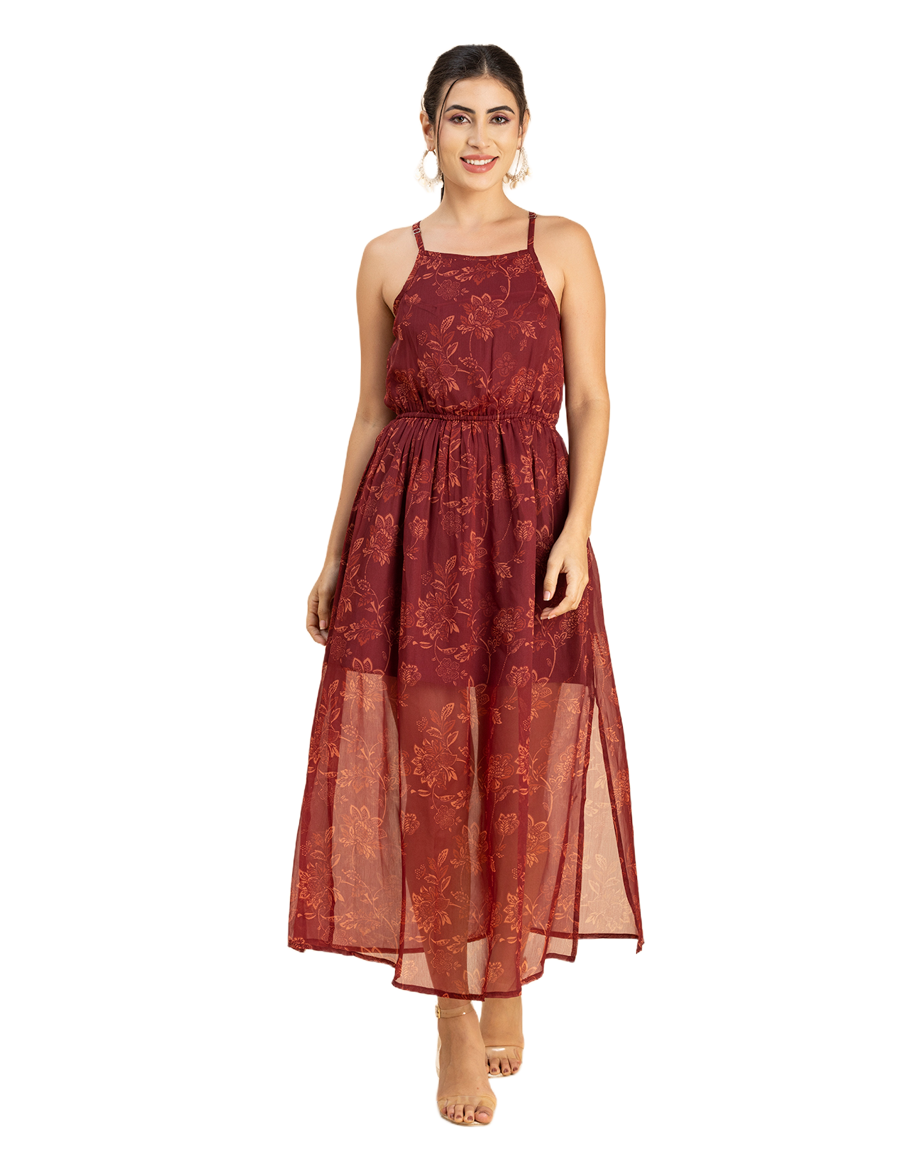 Strappy Midi Elastic Dress