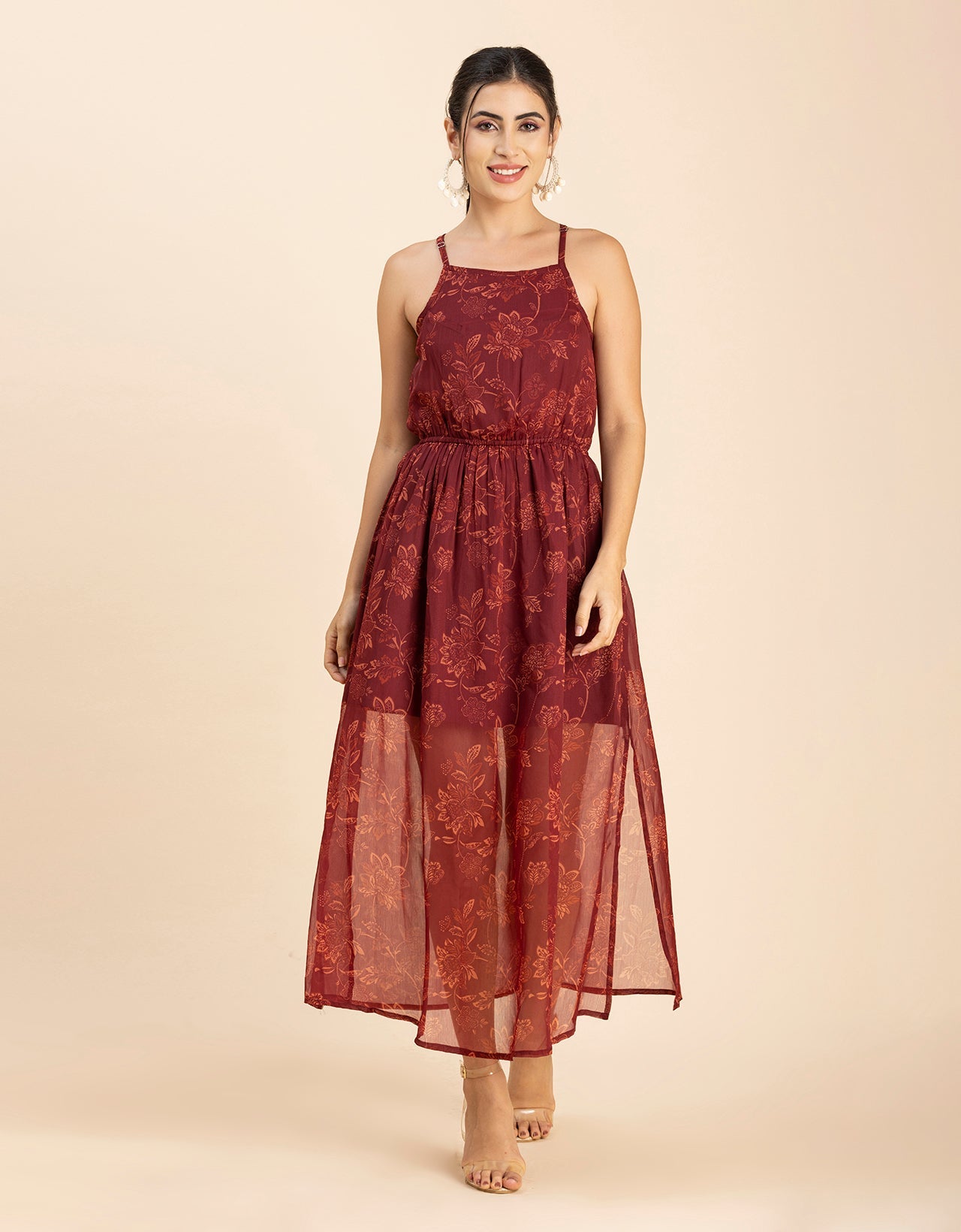 Strappy Midi Elastic Dress