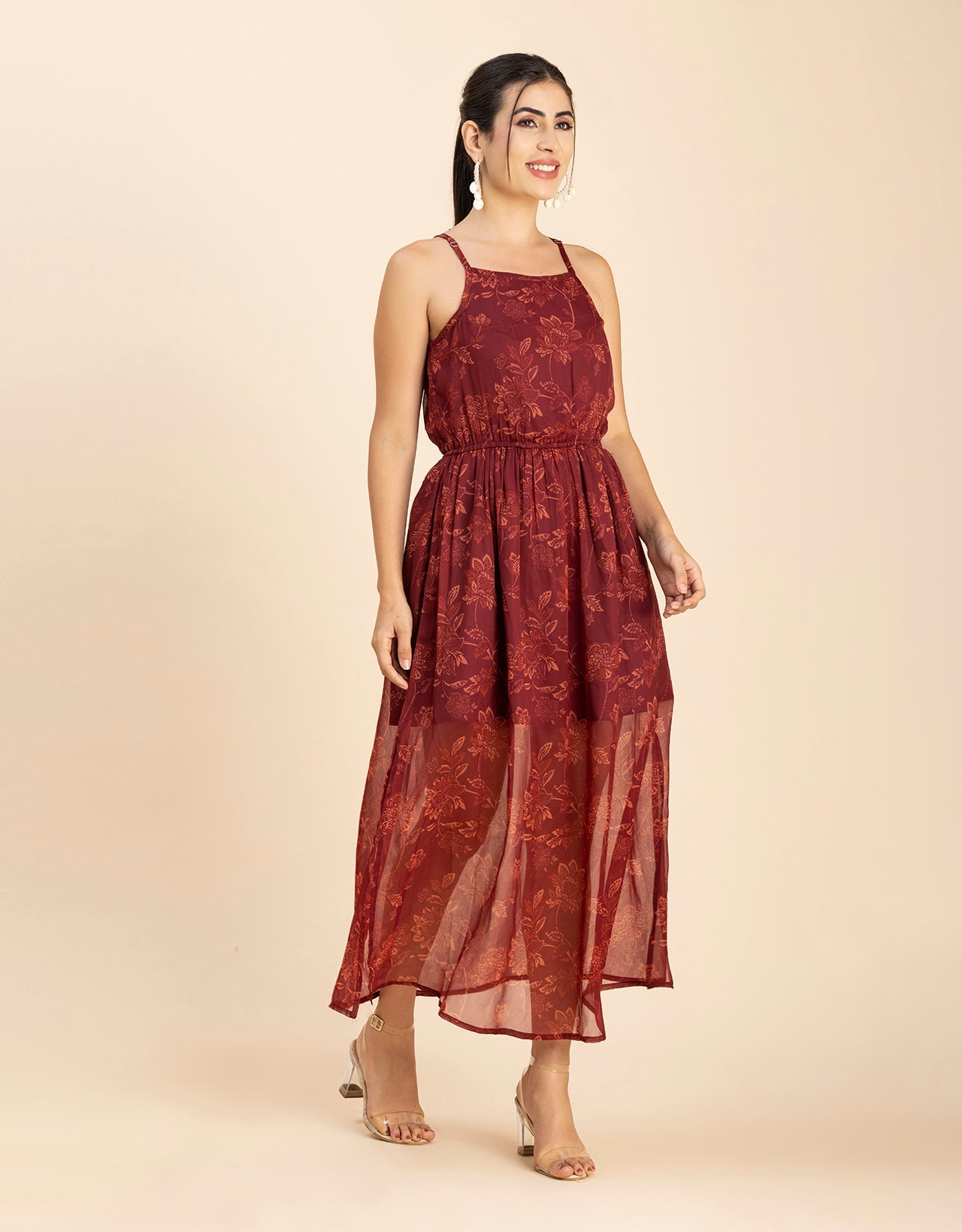 Strappy Midi Elastic Dress
