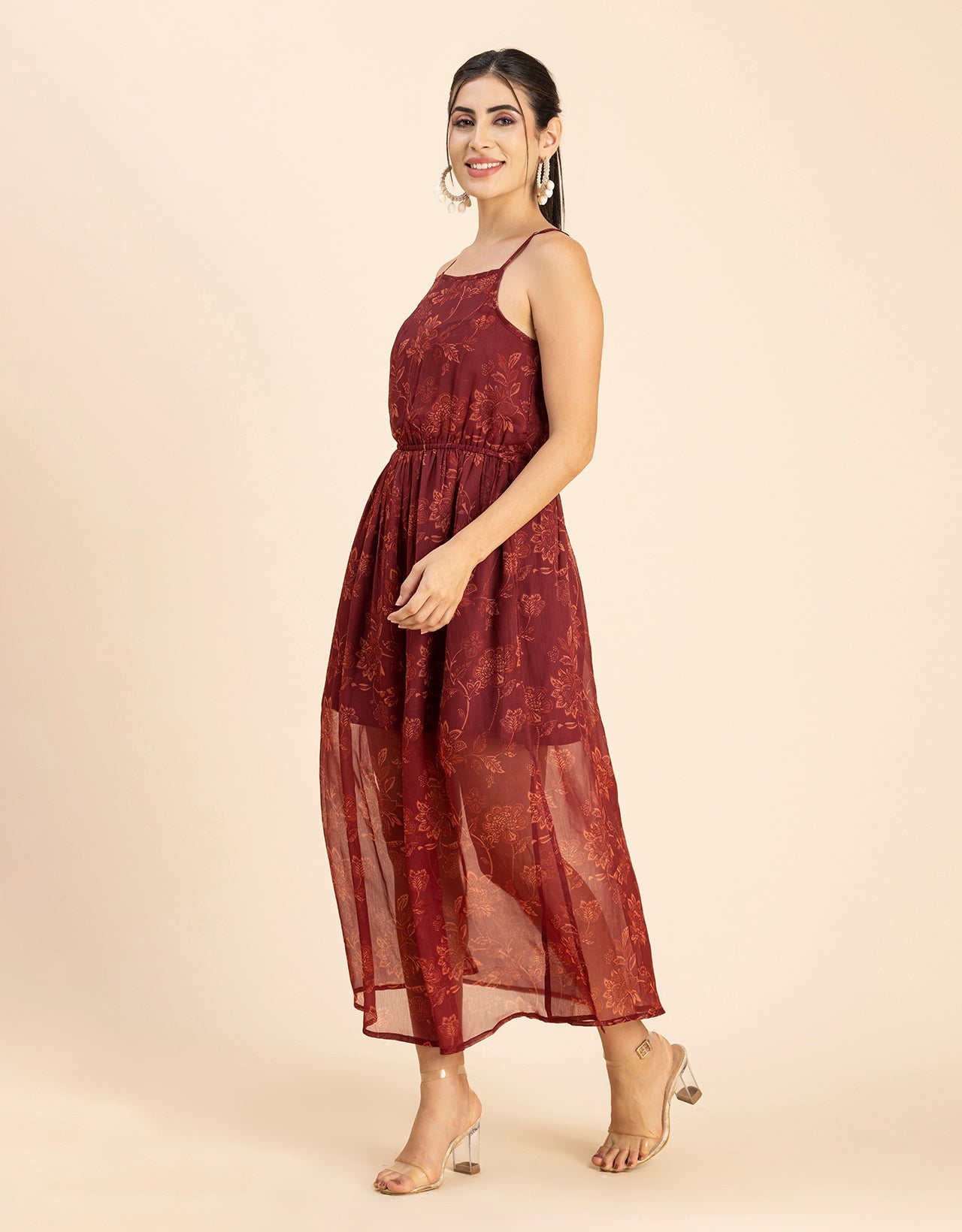 Strappy Midi Elastic Dress