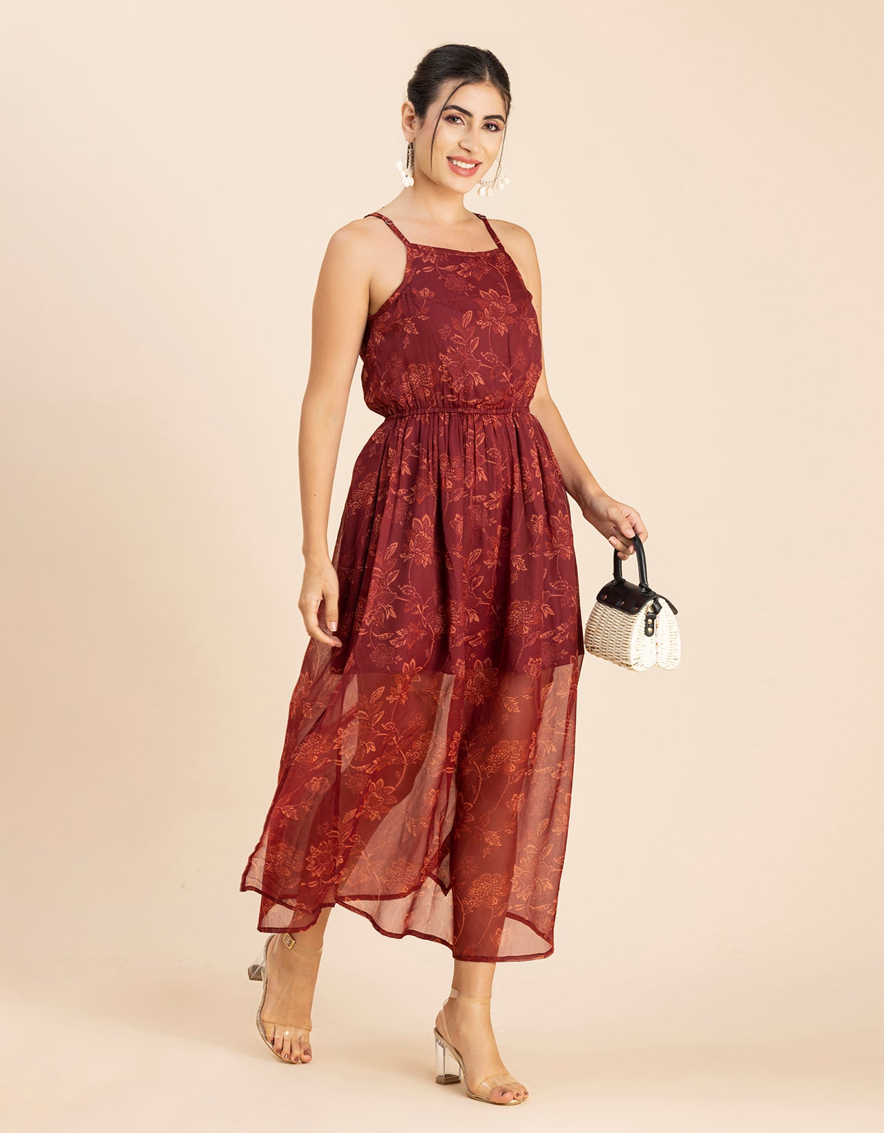 Strappy Midi Elastic Dress