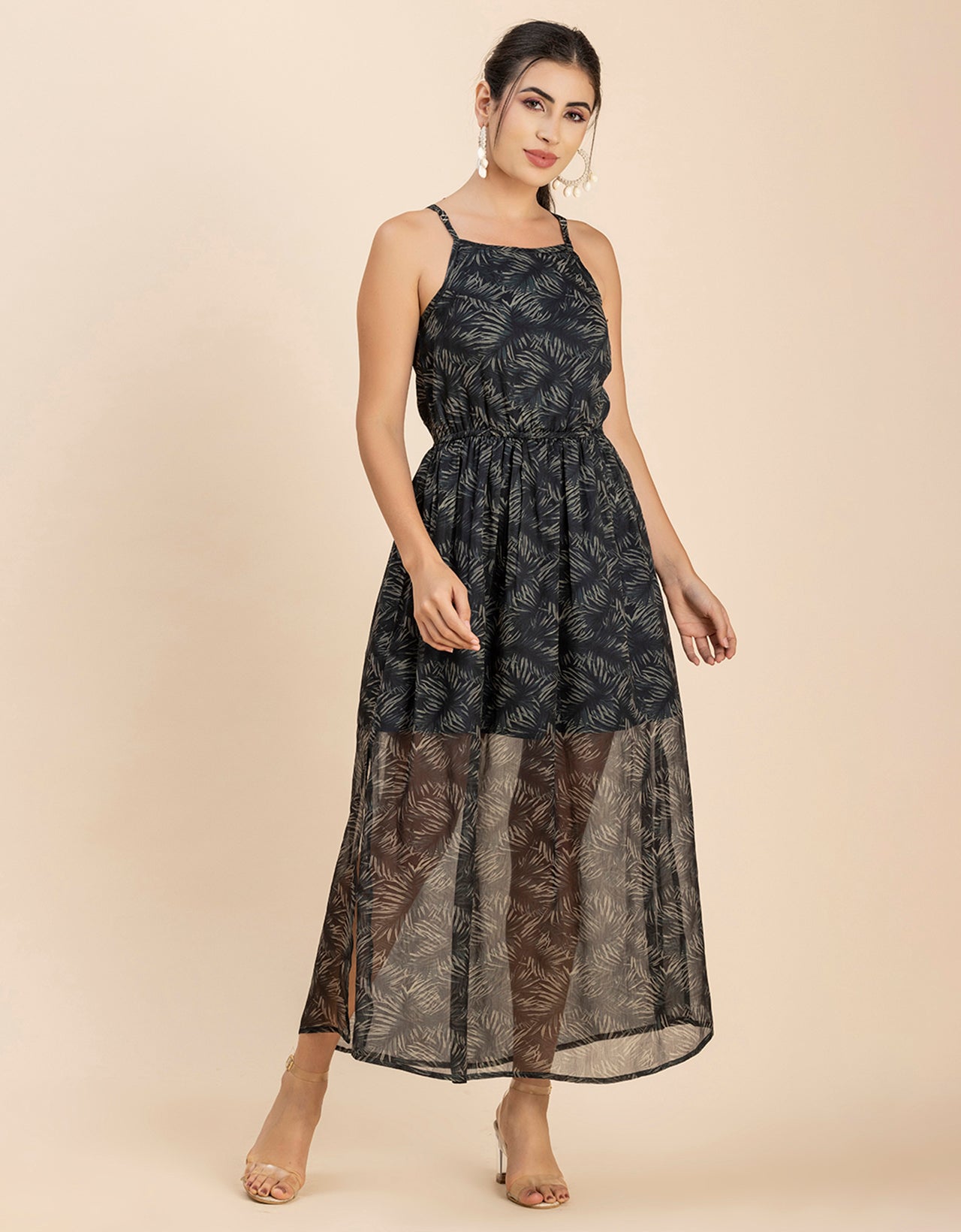 Strappy Midi Elastic Dress