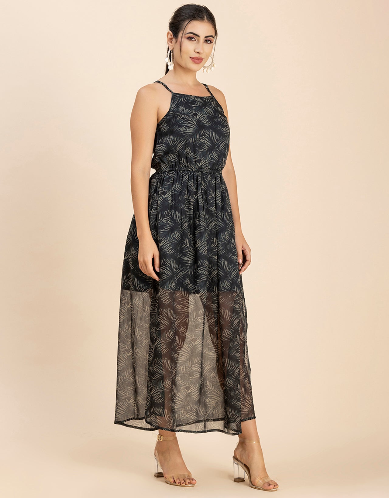 Strappy Midi Elastic Dress