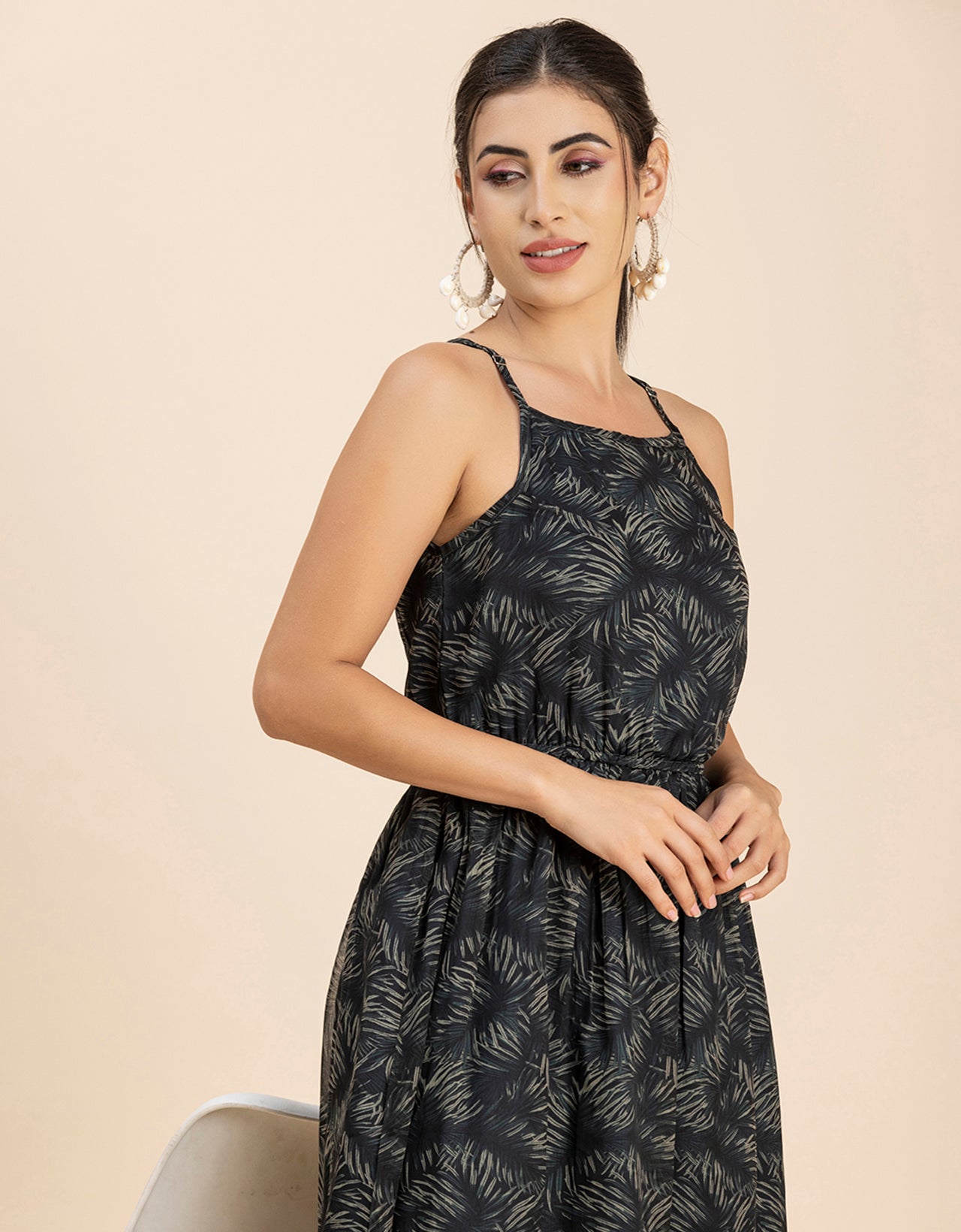 Strappy Midi Elastic Dress