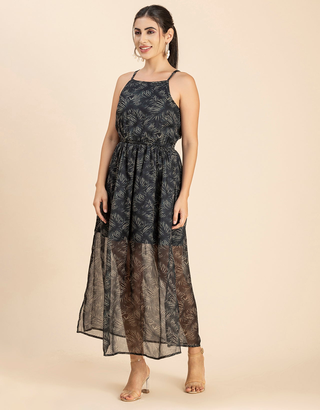 Strappy Midi Elastic Dress