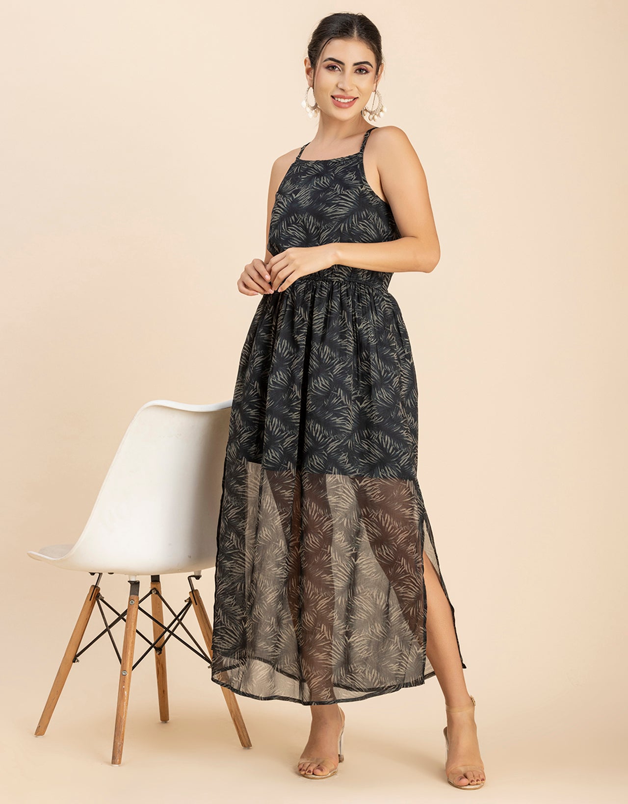 Strappy Midi Elastic Dress