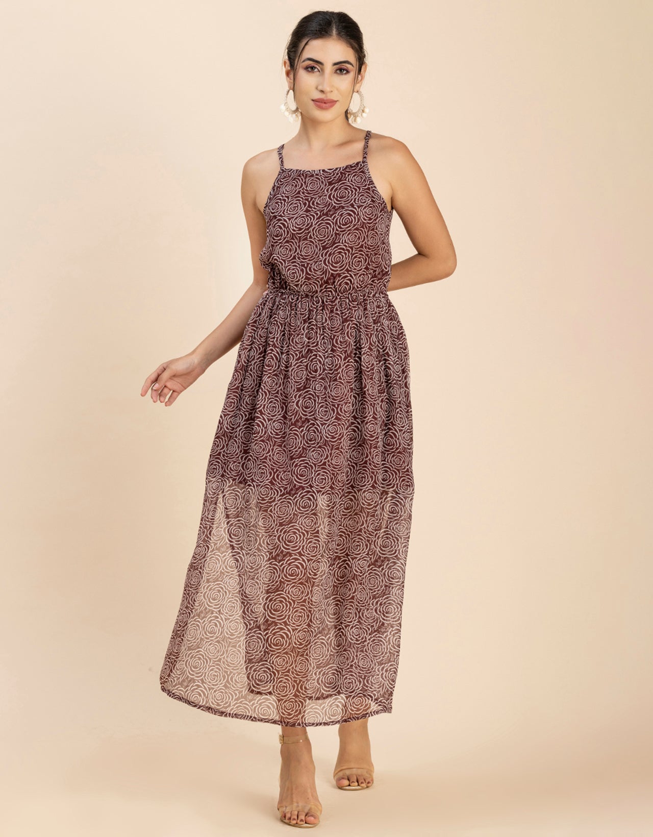Strappy Midi Elastic Dress