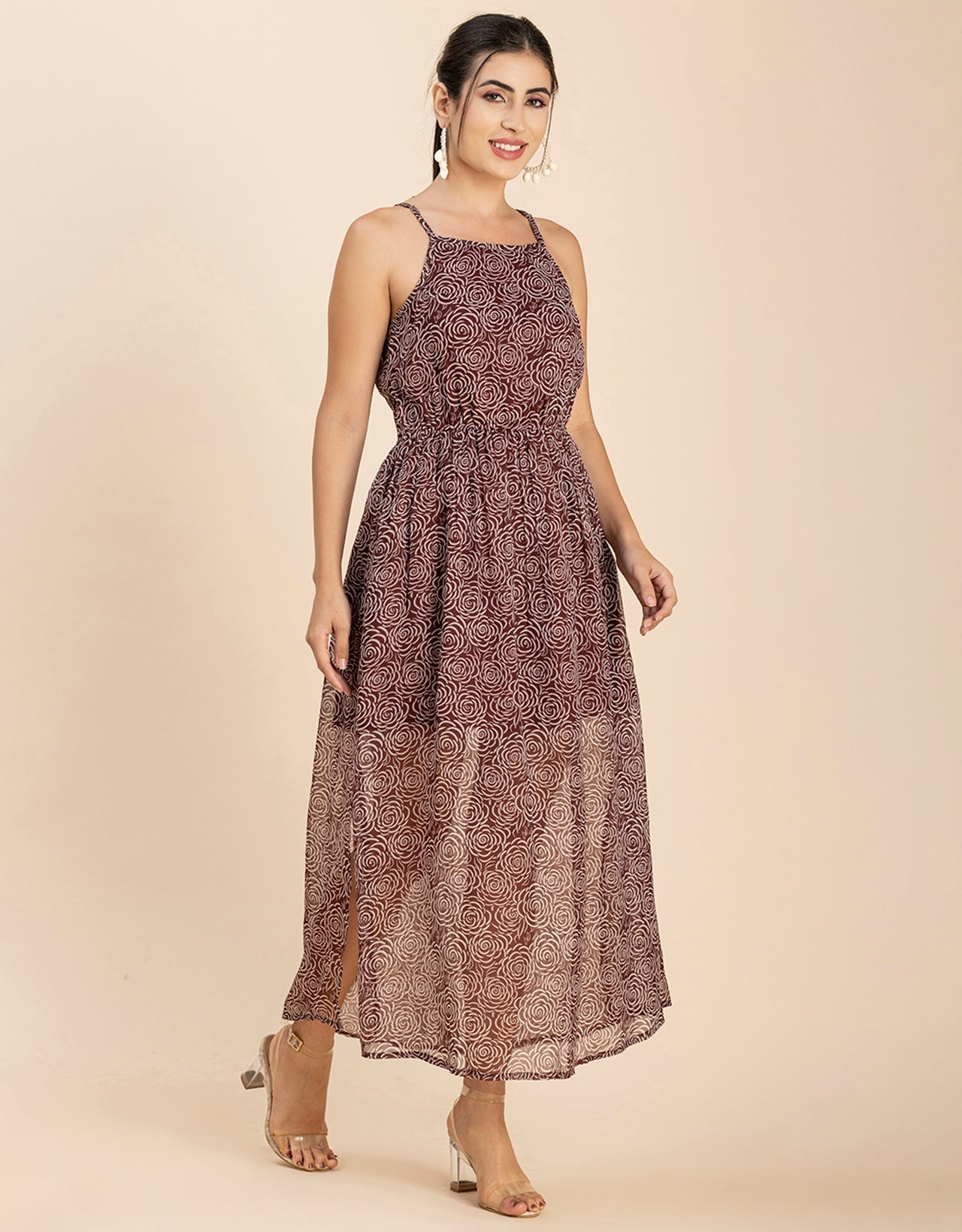 Strappy Midi Elastic Dress