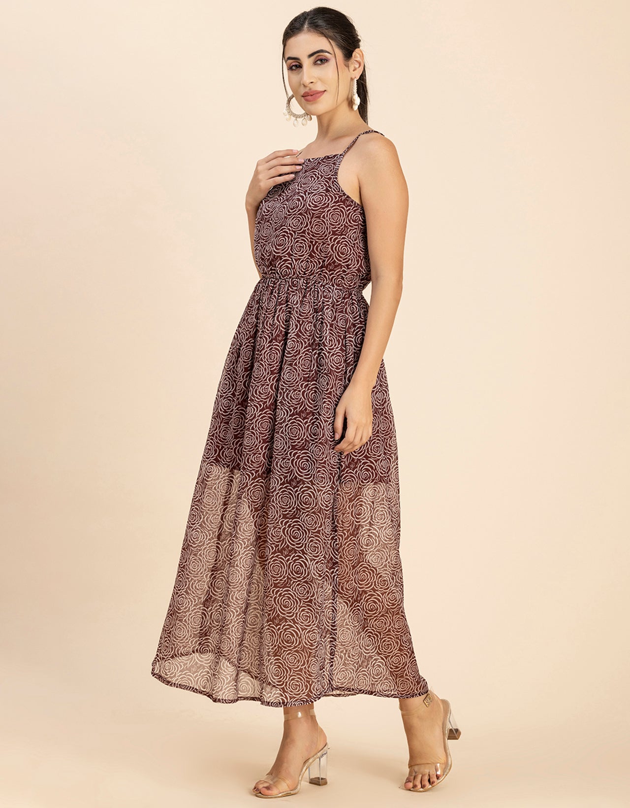 Strappy Midi Elastic Dress