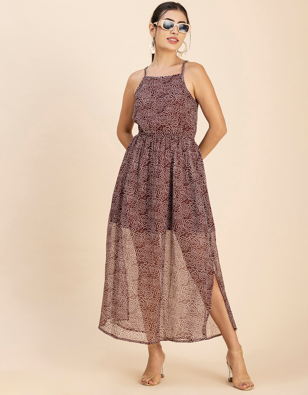Strappy Midi Elastic Dress