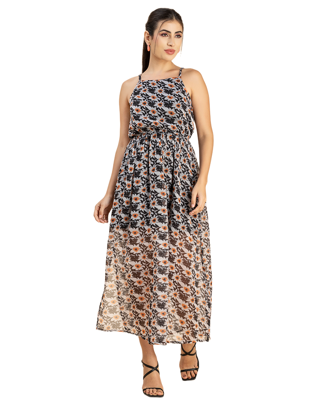 Strappy Midi Elastic Dress