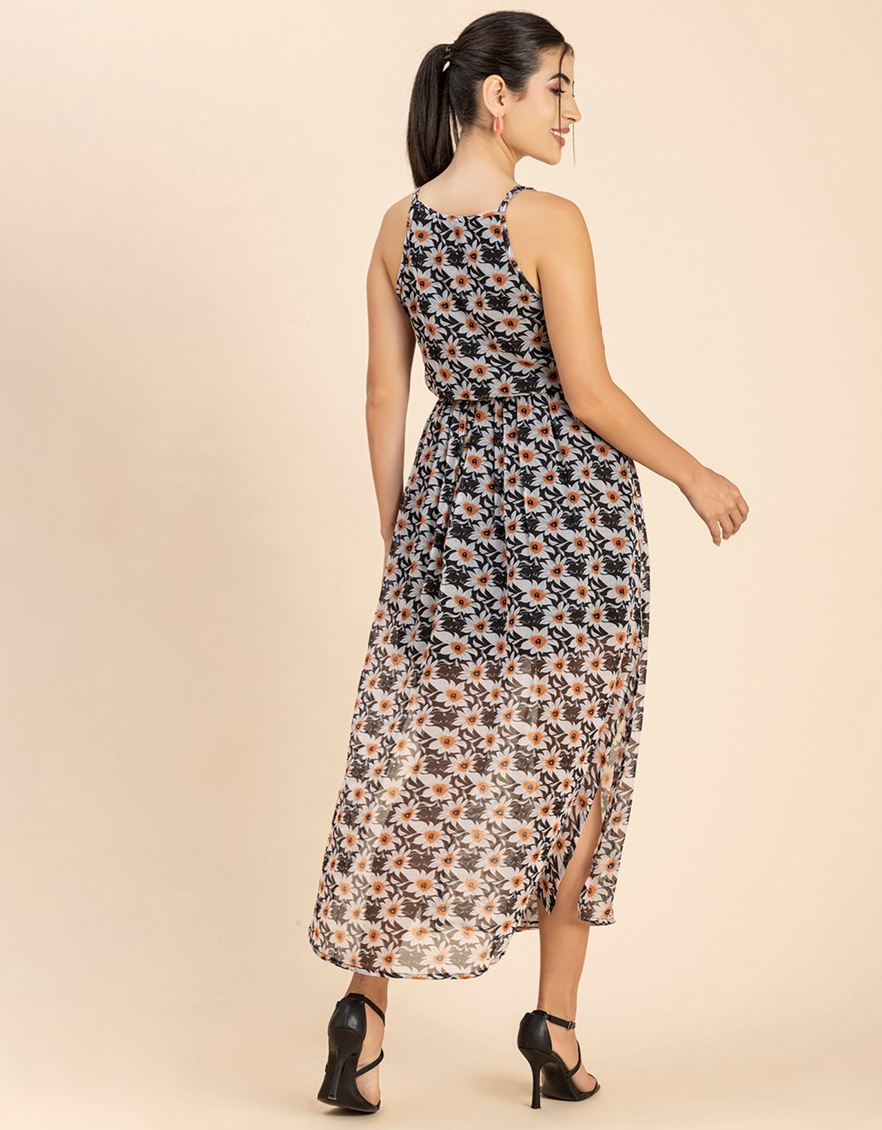 Strappy Midi Elastic Dress