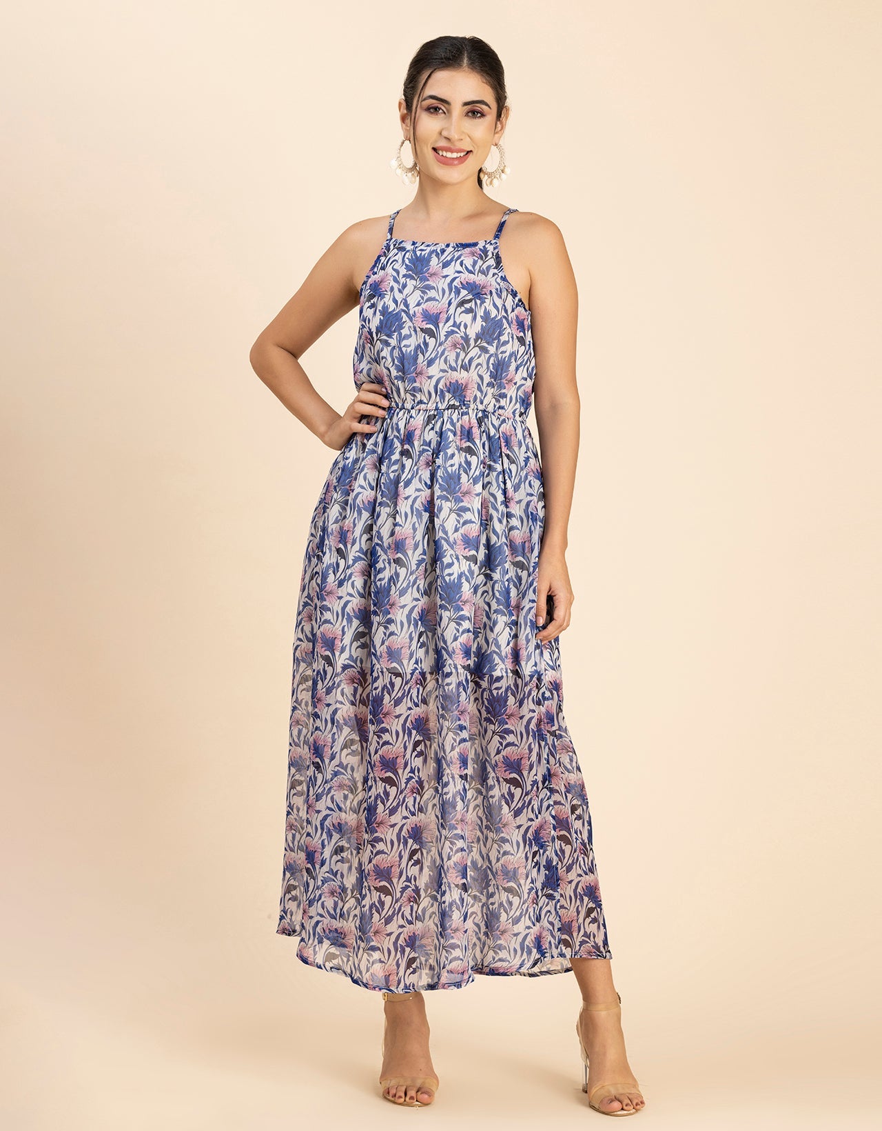 Strappy Midi Elastic Dress