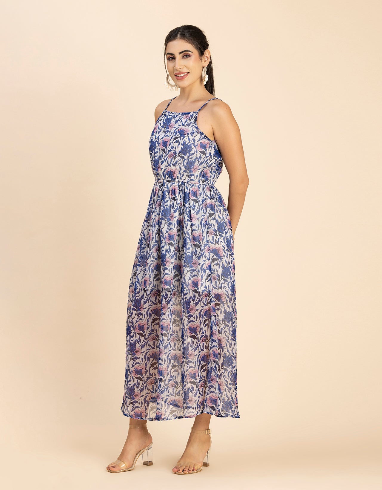 Strappy Midi Elastic Dress
