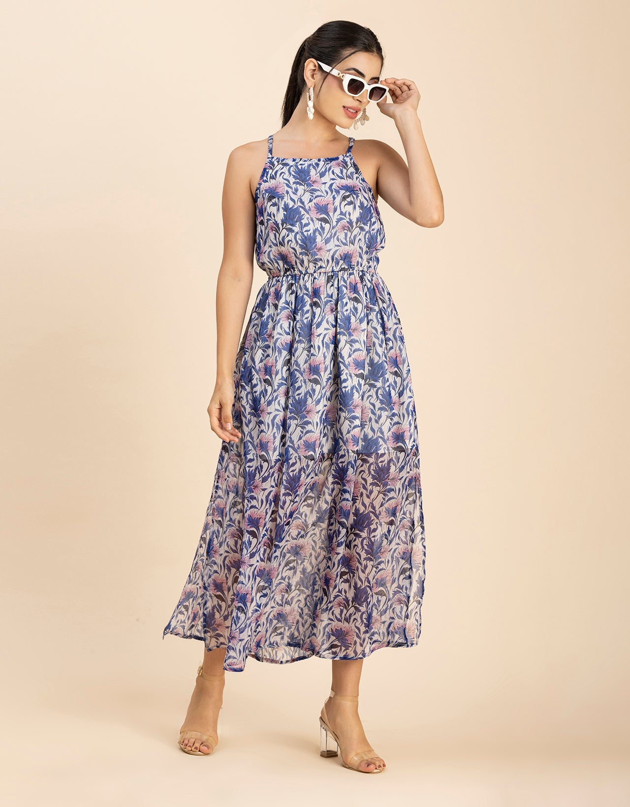 Strappy Midi Elastic Dress