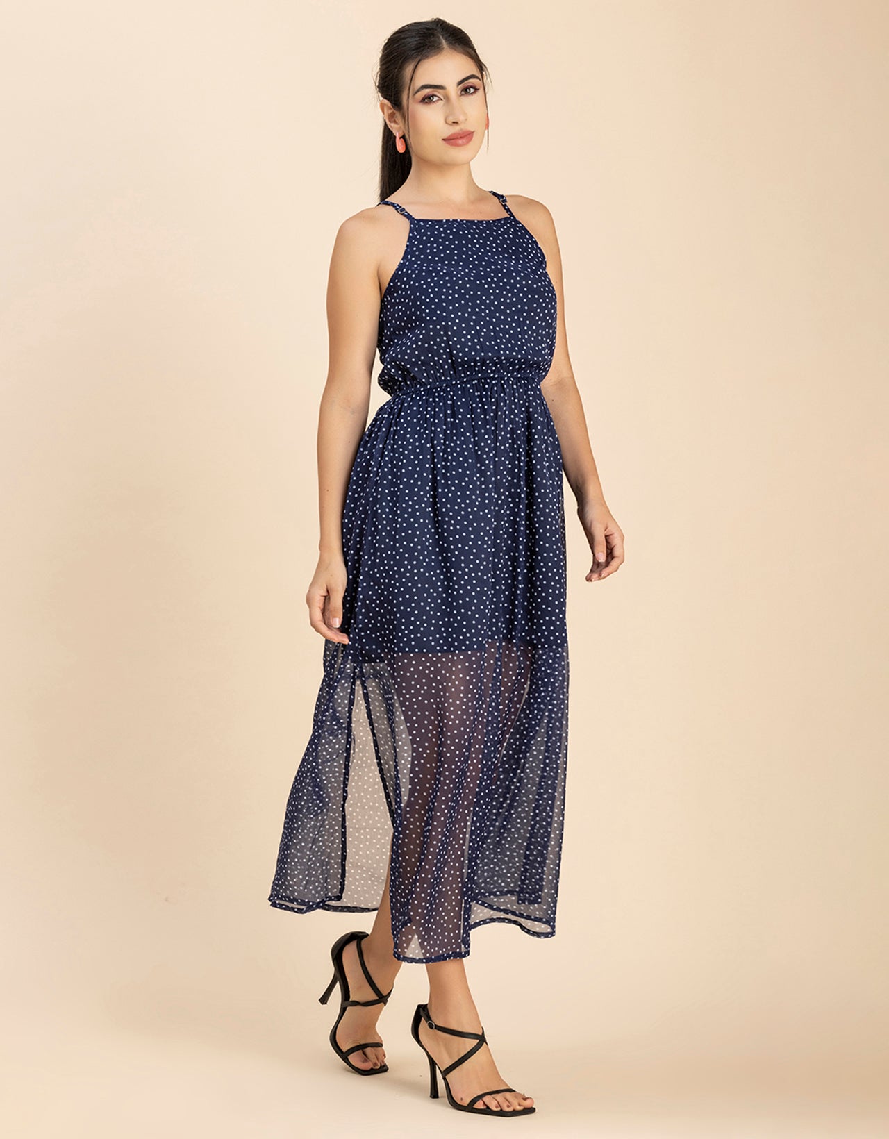 Strappy Midi Elastic Dress