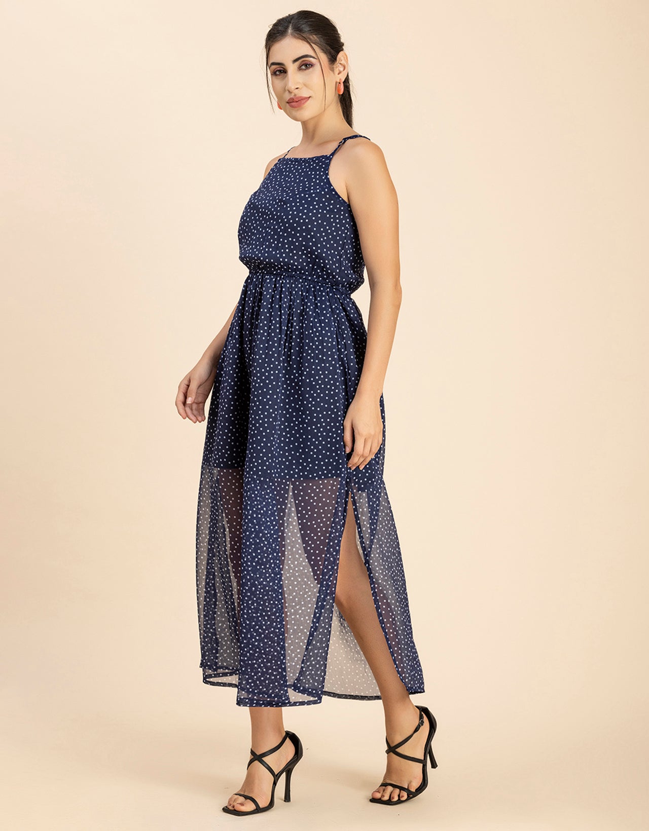 Strappy Midi Elastic Dress