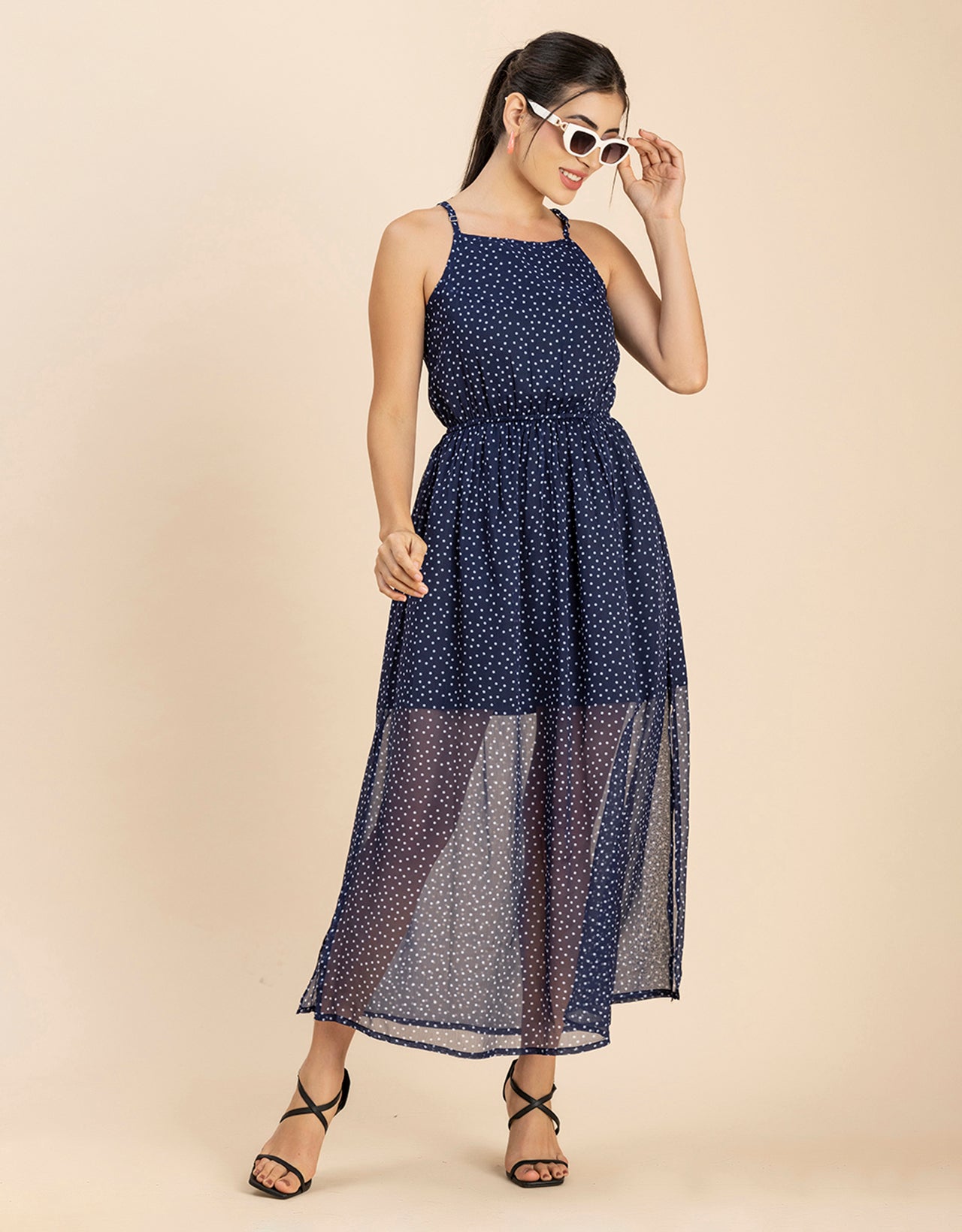 Strappy Midi Elastic Dress