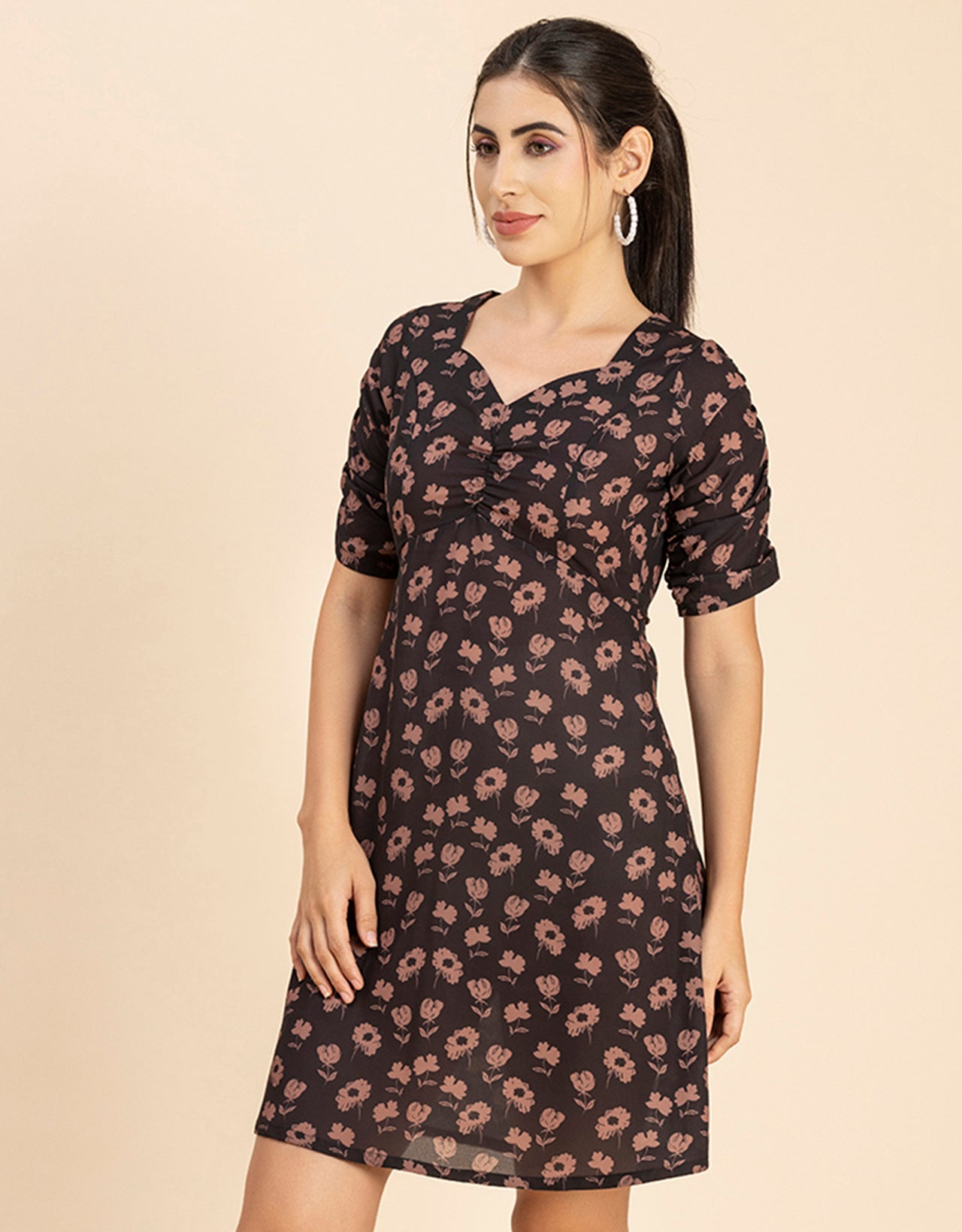 Short Sleeves Mini Dress