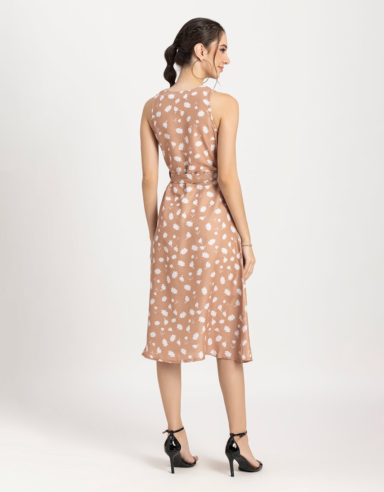 Printed Button Down Midi
