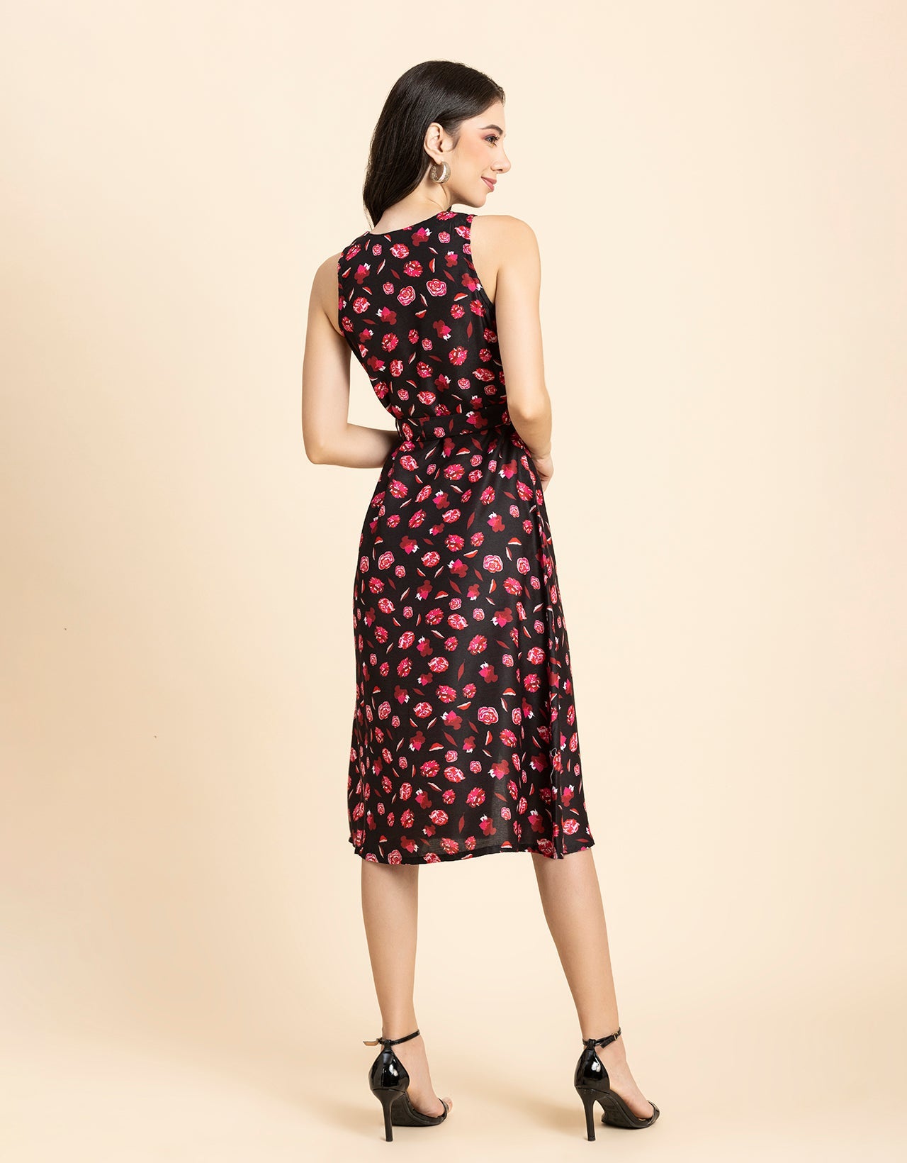 Printed Button Down Midi