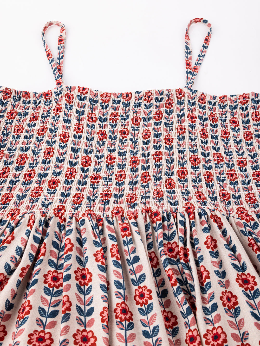 Printed Smocked Dress, Spaghetti