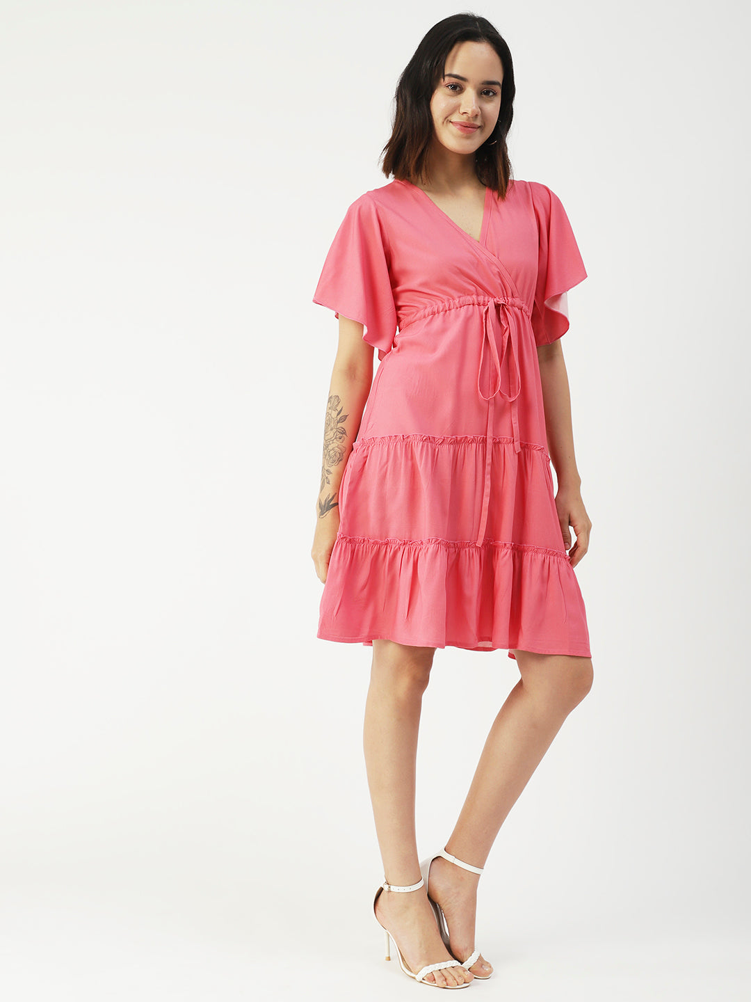 Wrap Style Dress, Knee