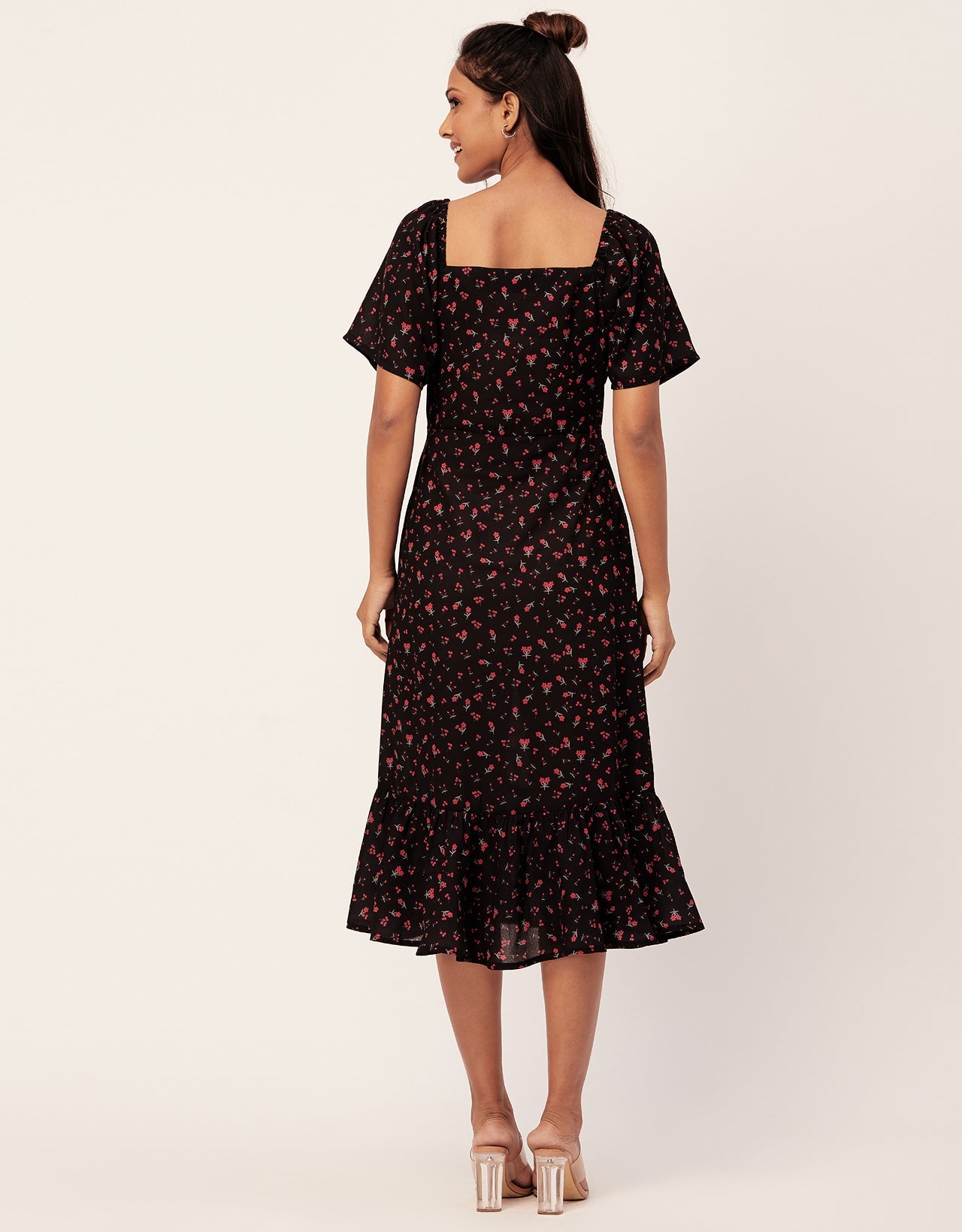 Side Slit Ruffle Dress