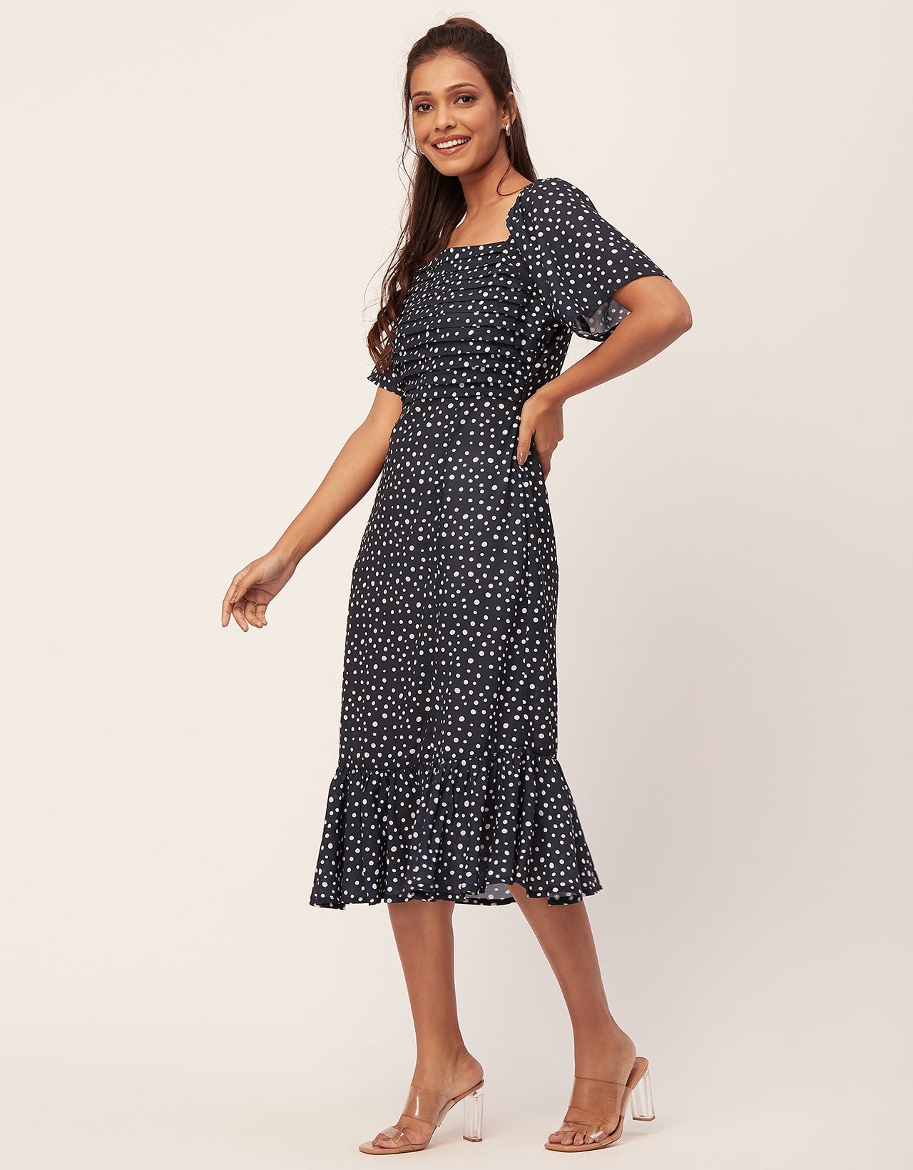 Side Slit Ruffle Dress