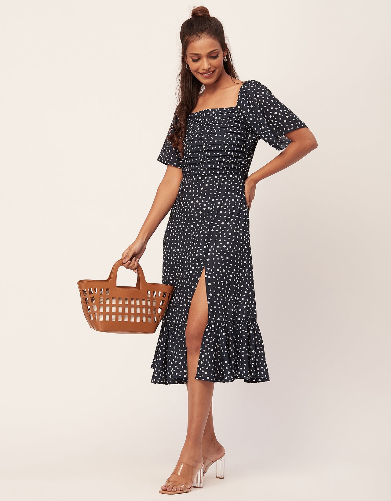 Side Slit Ruffle Dress